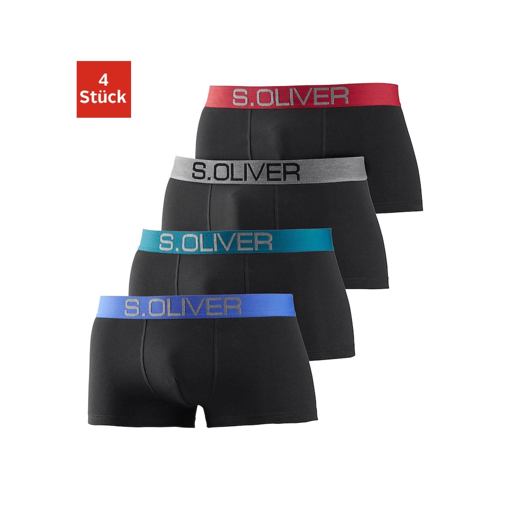 s.Oliver Boxershorts, (Packung, 4 St.)