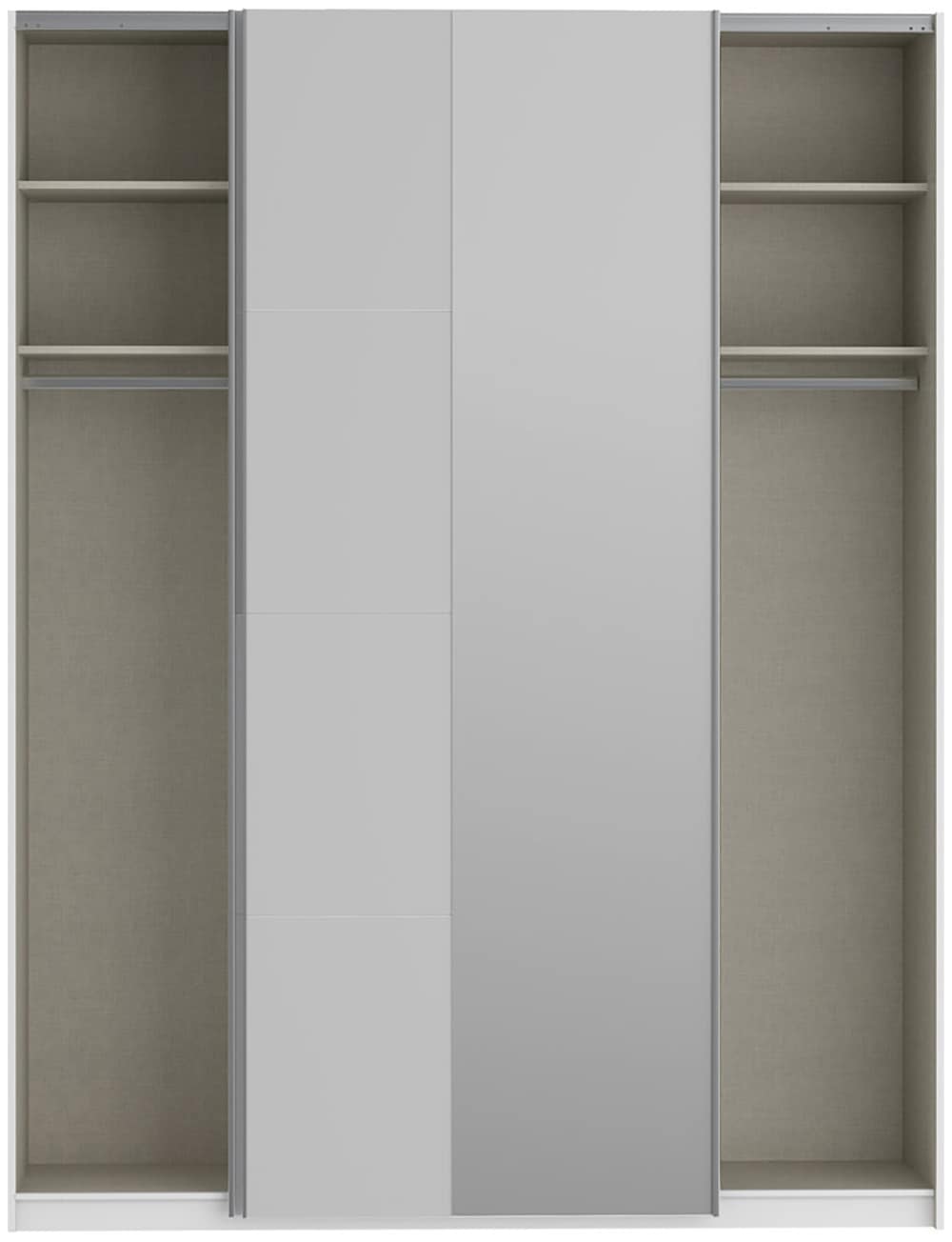 FORTE Schwebetürenschrank »Fittio. Made in Europe, 2 Schiebetüren, modernes Design«, Höhe 2,35 mtr, stehende Montage, Spiegel