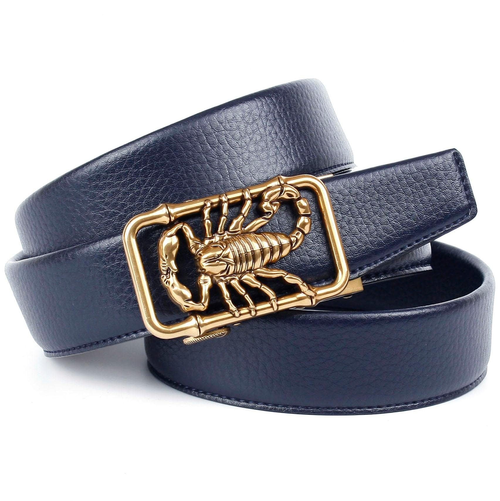 Anthoni Crown Ledergürtel Motivschließe mit Skorpion