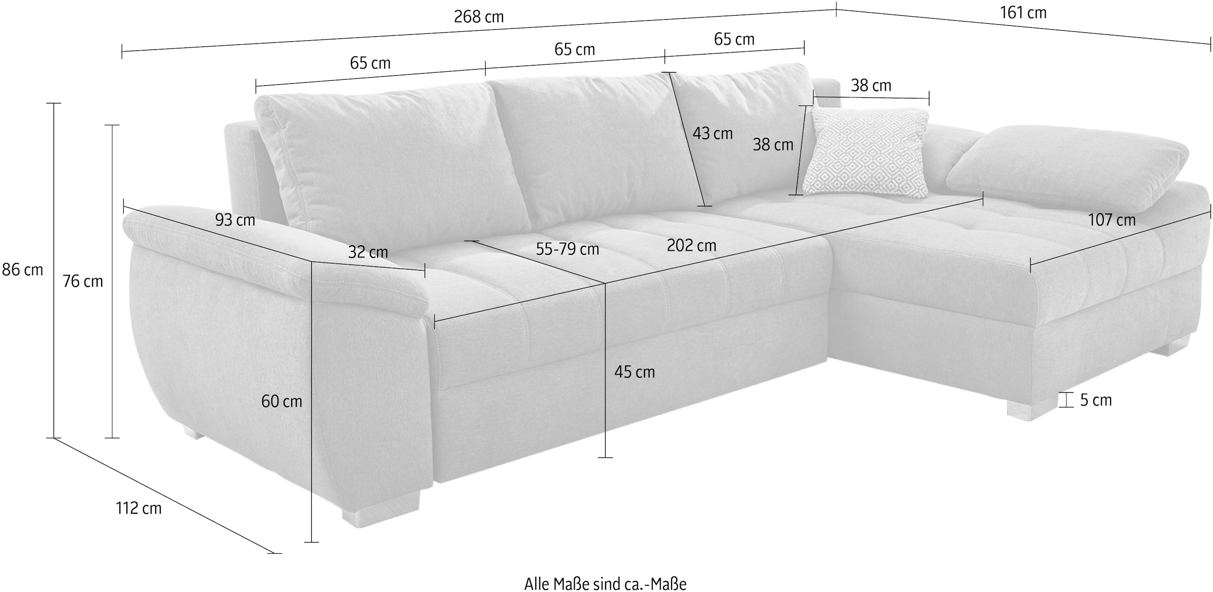 Bettfunktion kaufen auf Bettkasten, Ottomane Raten Ecksofa Gruppe »Alster«, und rechts oder links mit Jockenhöfer montierbar