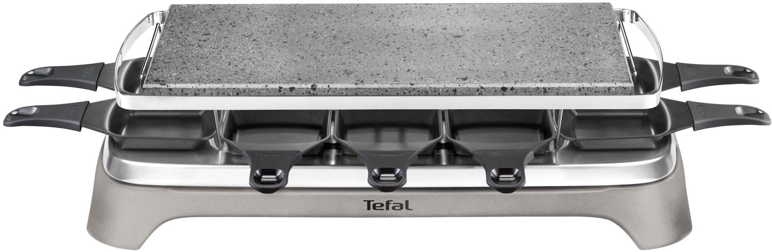 Tefal Raclette »Pierrade PR457B«, 10 St. Raclettepfännchen, 1350 W, Grill-Platte aus Stein, Pfännchen spülmaschinengeeignet, PR457B