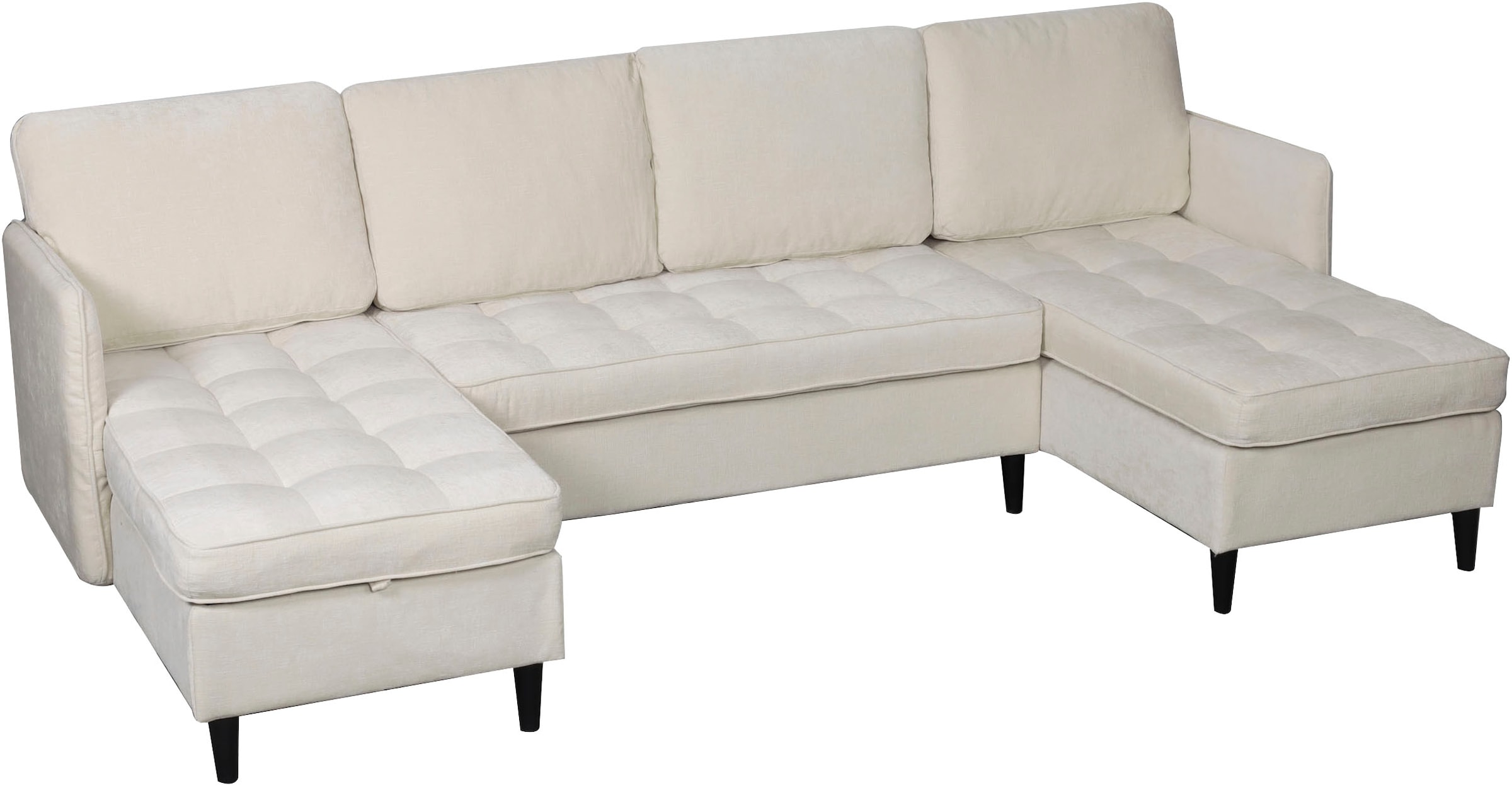 Dorel Home Wohnlandschaft »LINDHUS, U-Form, verschiedene Stellvarianten, Modulsofa« Recamiere, Stauraum, Cord und Chenille-Bezug