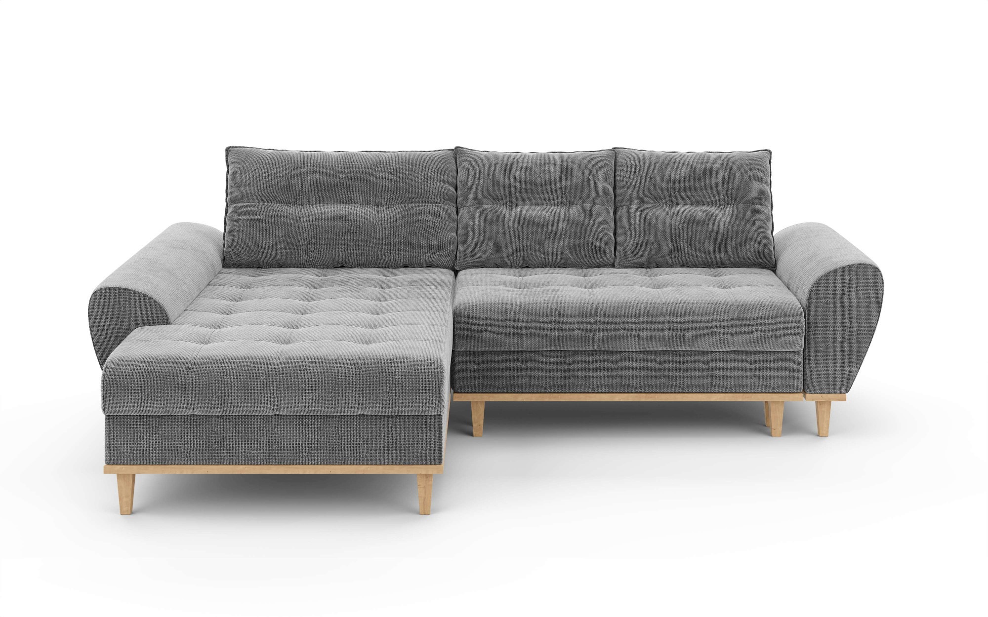 Home affaire Ecksofa »Ahrdorf mit Bettfunktion und Bettkasten, Maße: B/H/T 268/86/175 cm«, L-Form mit 3 Rückenkissen und moderne gerundete Armlehnen