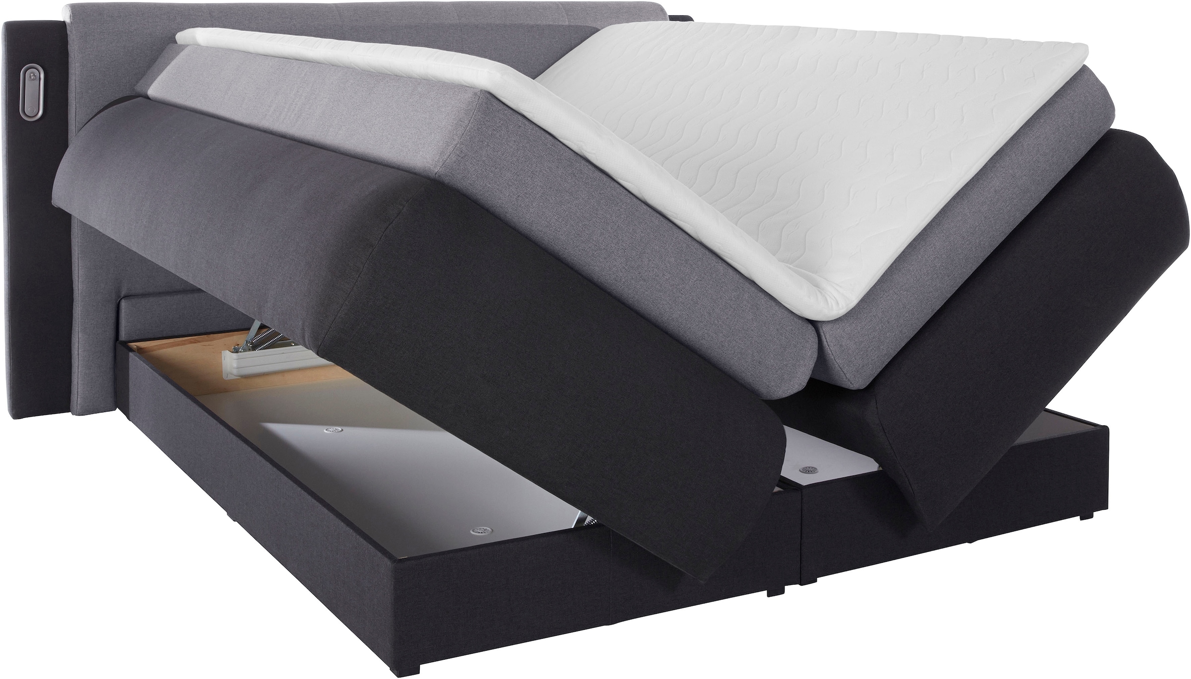 6. Bild von COLLECTION AB Boxspringbett »Borna«, inklusive Bettkasten, LED-Beleuchtung und Topper