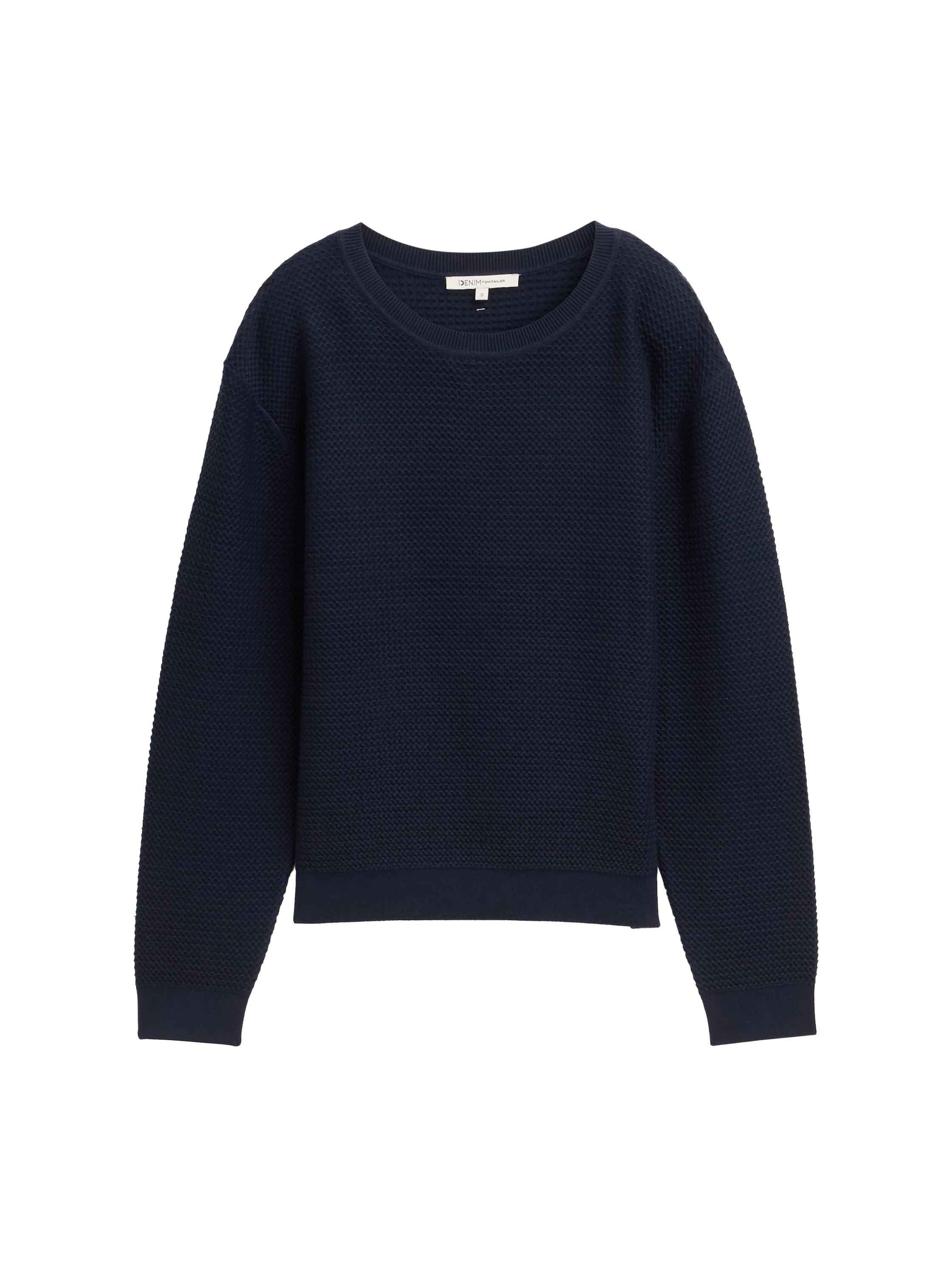 TOM TAILOR Denim Strickpullover, mit Rippbündchen