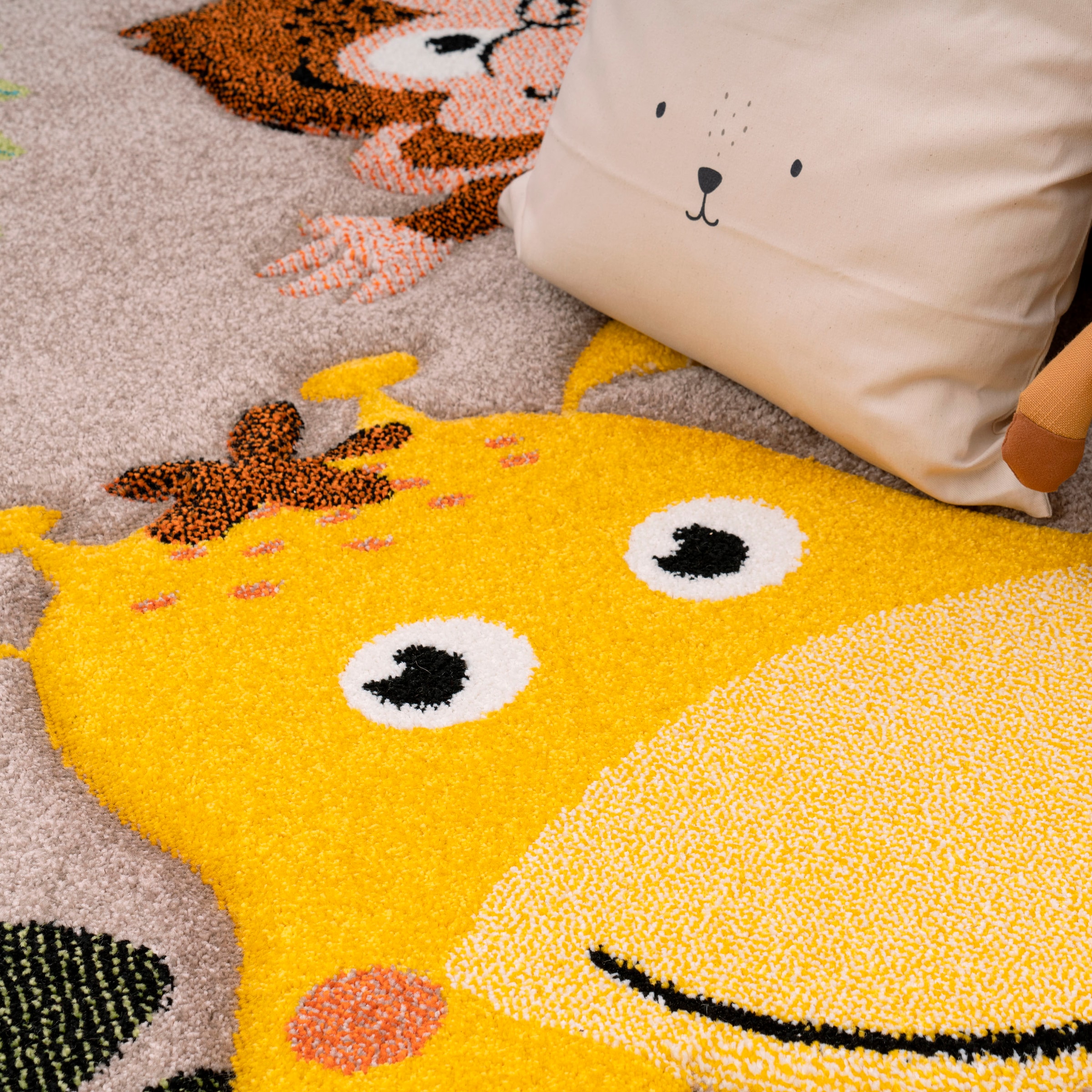 Paco Home Kinderteppich »Diamond 650«, rechteckig, 16 mm Höhe, Spielteppich, 3D-Design, niedliches buntes Tier Motiv, Kinderzimmer