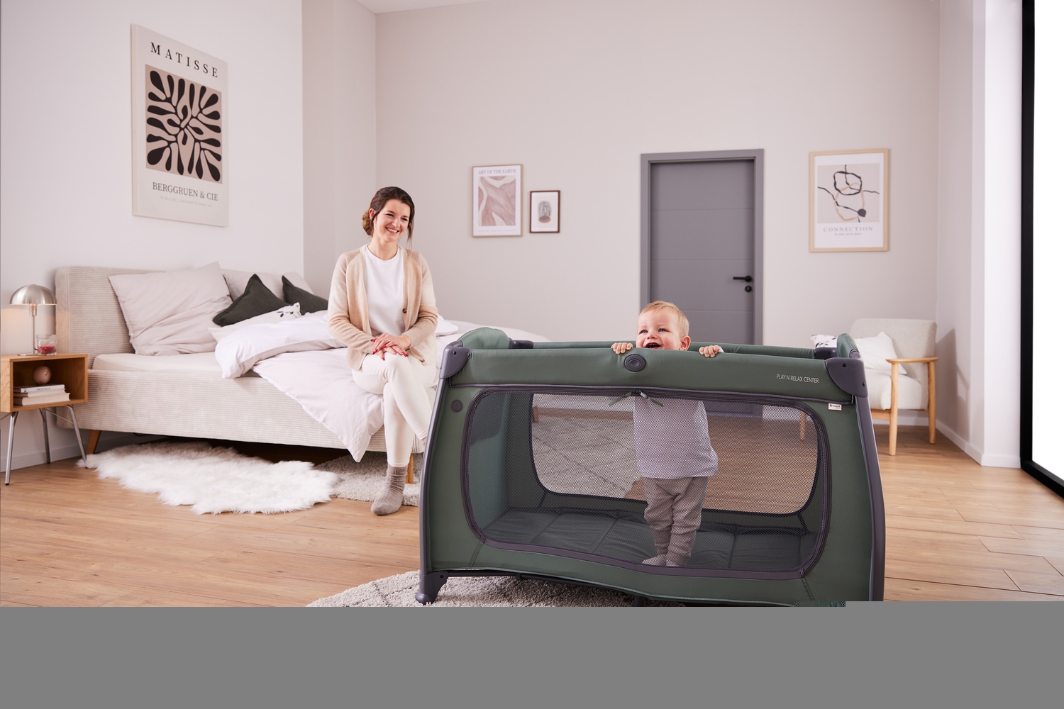 Hauck Baby-Reisebett »Play N Relax Center, darkgreen«, inkl. Neugeborenenei günstig online kaufen