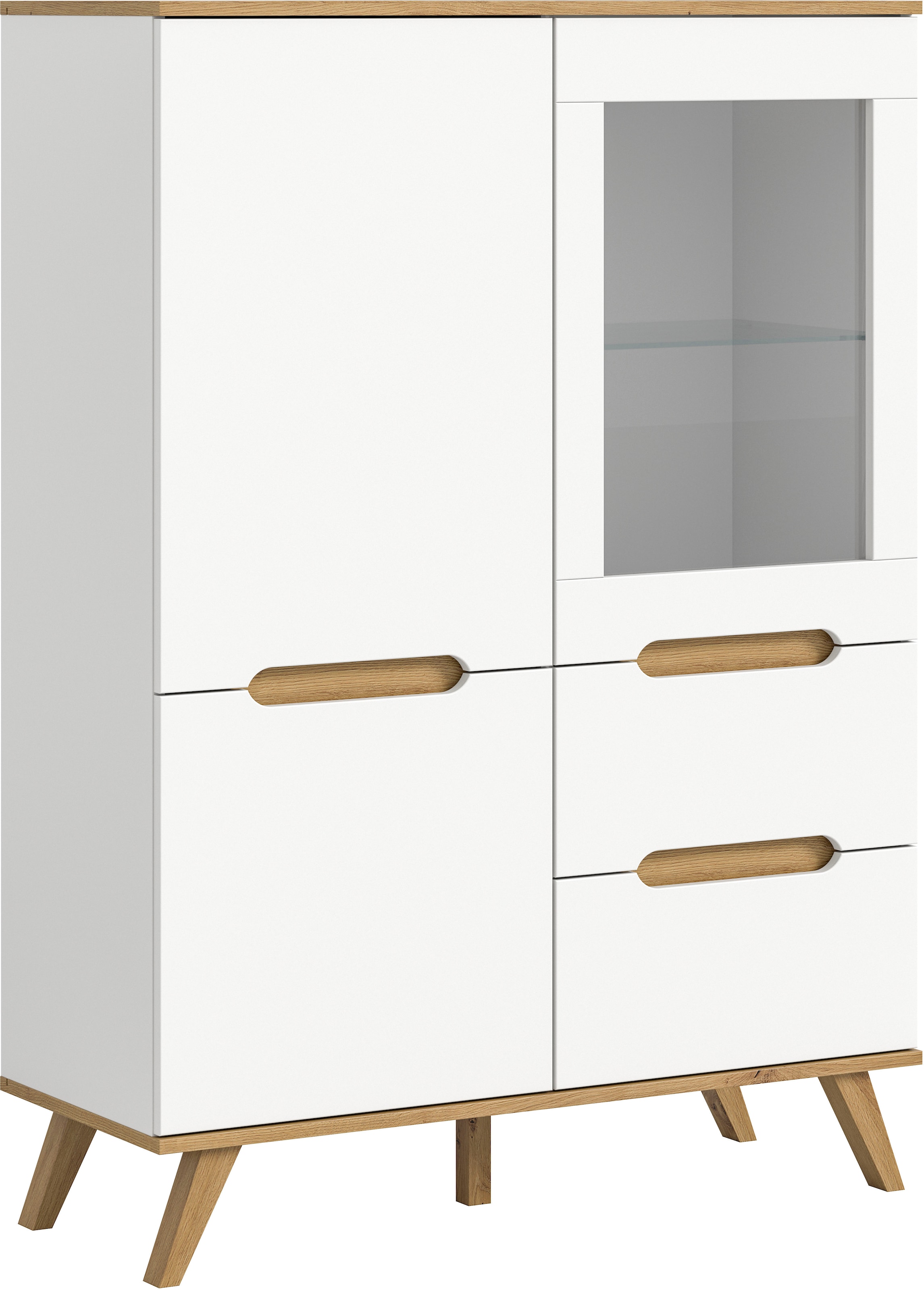 Highboard »Alesund«, 6 Fächer, konischer Fuß, Kommode, Anrichte, Schrank