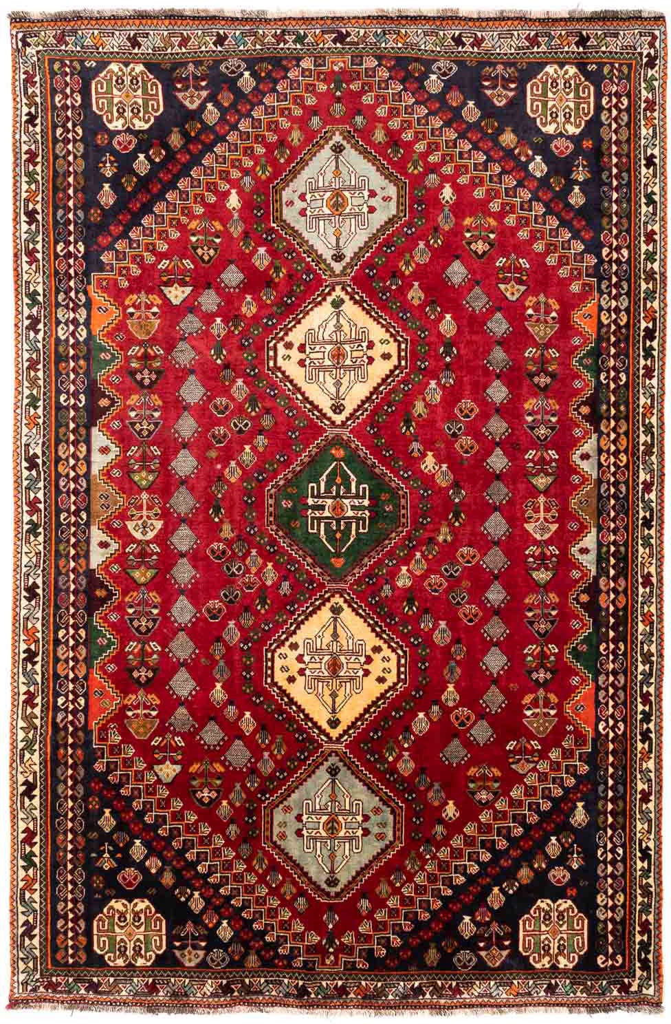 morgenland Wollteppich »Shiraz Medaillon 276 x 172 cm«, rechteckig, 1 mm Hö günstig online kaufen