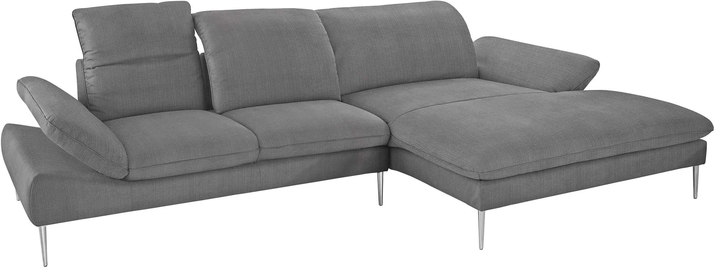 W.SCHILLIG Ecksofa »enjoy&MORE, Designsofa, bequem, zeitlos und elegant, L-Form«, mit Sitztiefenverstellung, Füße Chrom glänzend, Breite 340 cm