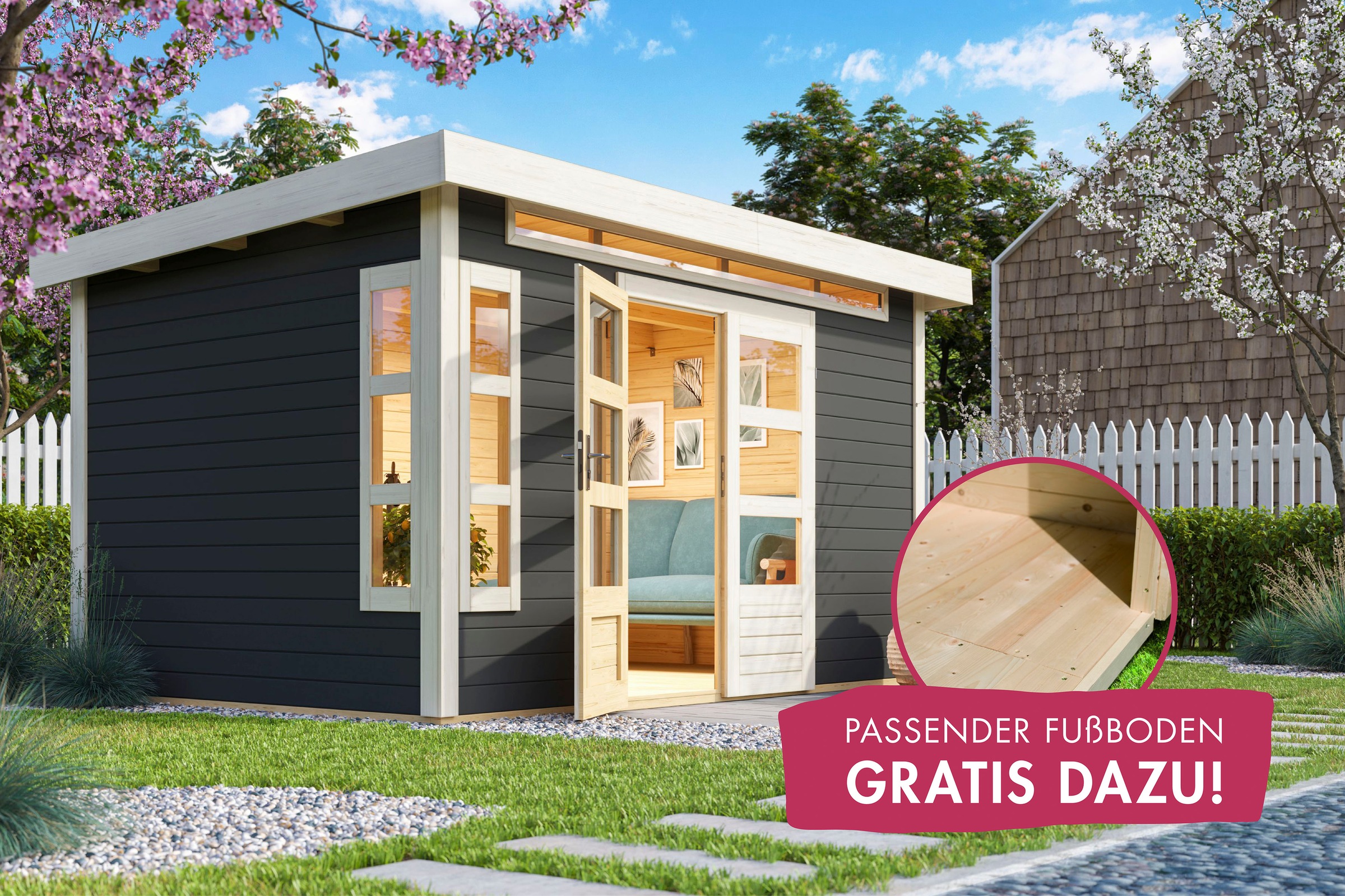 Karibu Gartenhaus »Kolimasee 7«, terragrau