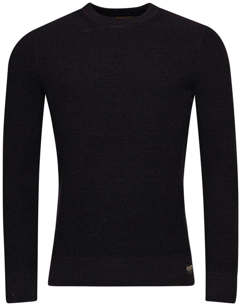 Superdry Strickpullover »TEXTURED CREW KNIT JUMPER« mit strukturiertem Waffelstrickmuster