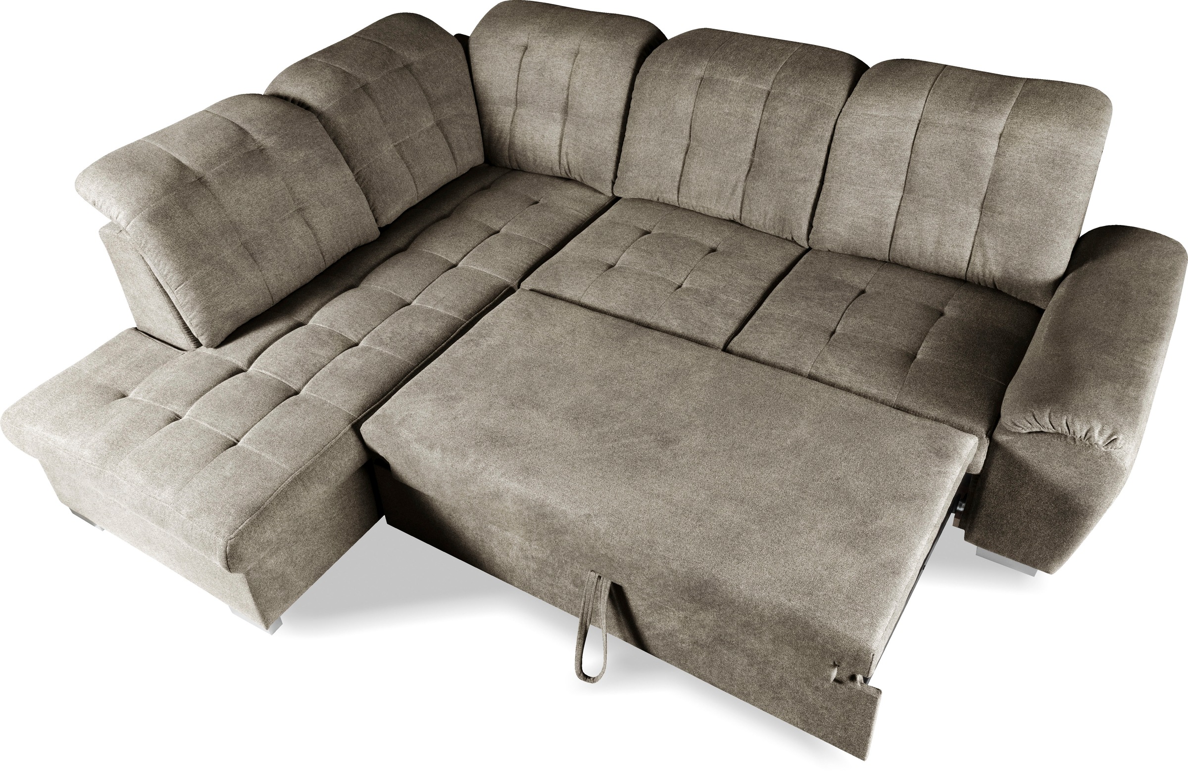 WERK2 Ecksofa »Brindisi, bequem und komfortabel, L-Form«, mit verstellbaren Kopfteilen, Bettfunktion & Bettkasten