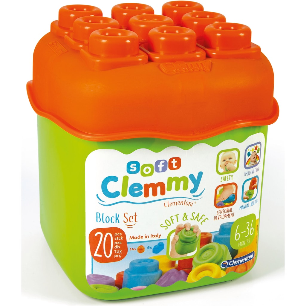 Clementoni® Spielbausteine »Clemmy Soft, Eimer«, (20 St.)