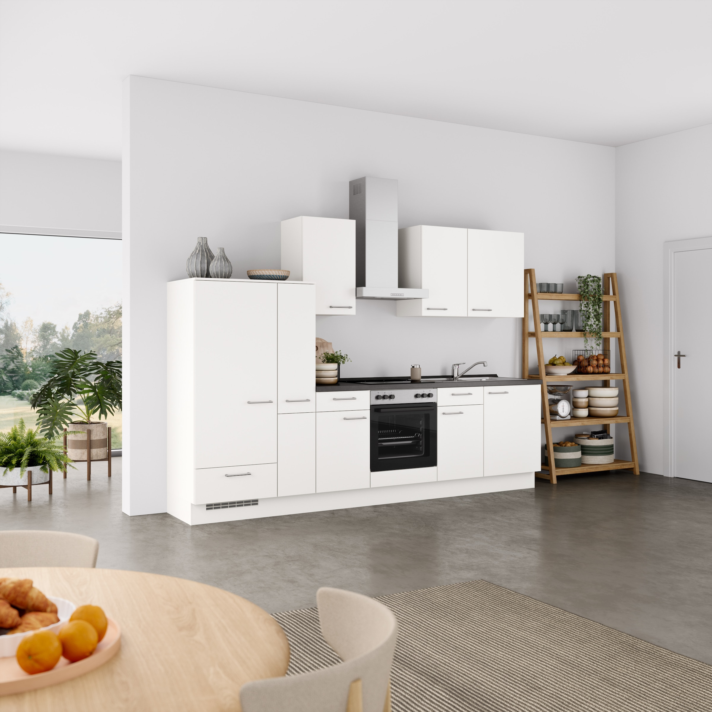 nobilia® Küchenzeile »"Laser I"«, vormontiert, Ausrichtung wählbar, Breite 300 cm, wahlw. mit E-Geräten