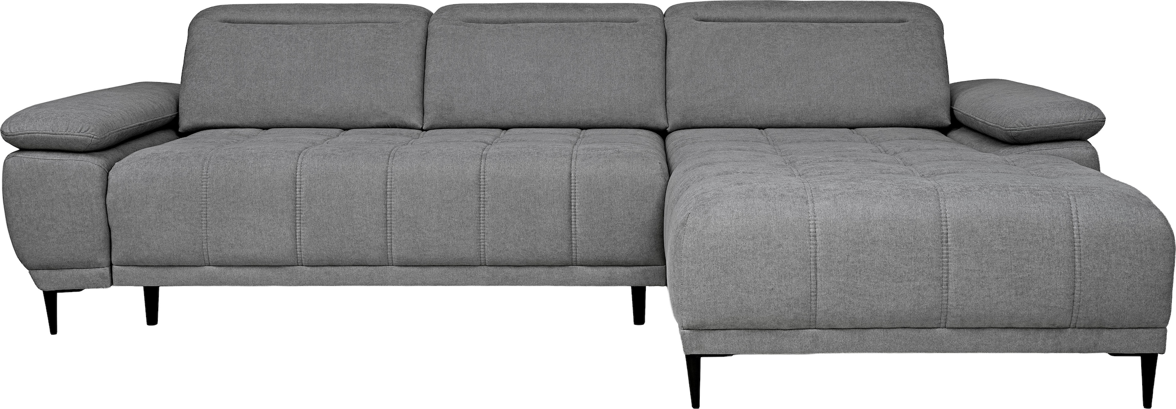 WERK2 Ecksofa »Focus-S Breite 277cm, bequem, elek. Sitztiefenverst., verst. Kopfteile« Luxus-Microfaser weich, L-Form, XXL, elektrische Sitztiefenverstellung