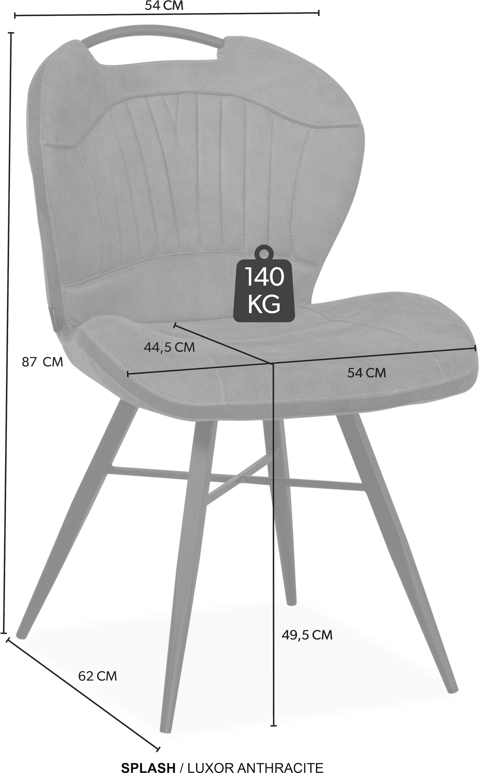 OMG Design Esszimmerstuhl »Splash« (Set) 1 Stk.Esszimmerstuhl, pflegeleichter Bezug, mit Handgriff