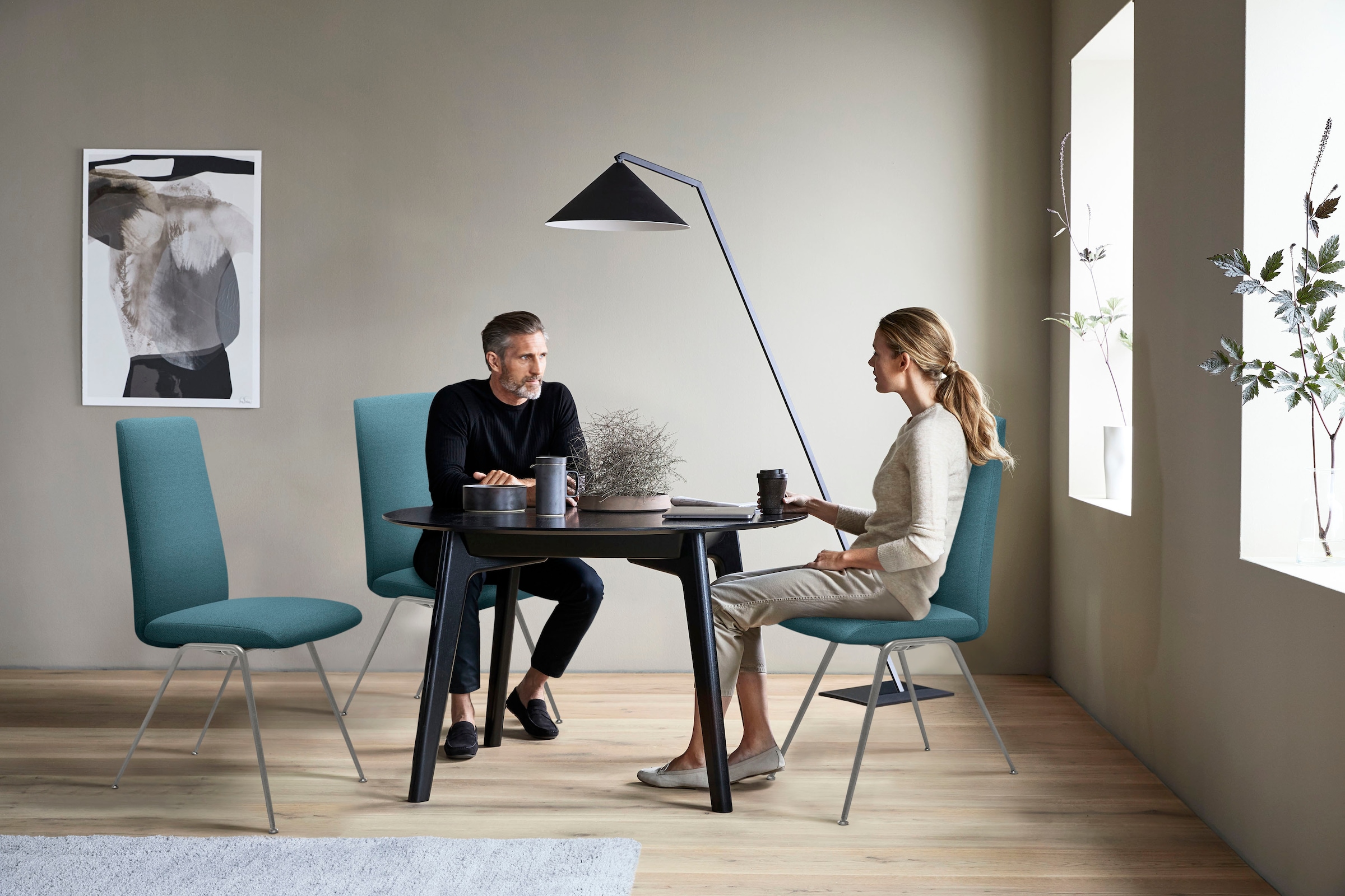 Stressless® Polsterstuhl »Laurel«, ROHLEDER Stoff Q2 FARON, High Back, Größe M, mit Beinen aus Stahl in Schwarz matt