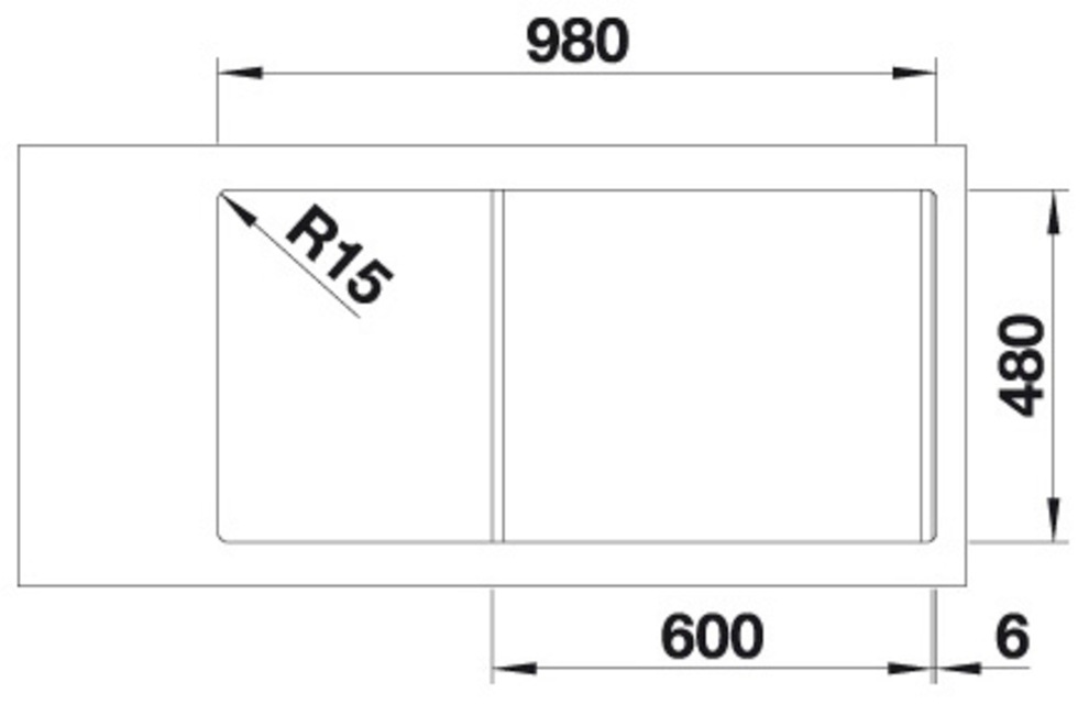Blanco Edelstahlspüle »DINAS XL 6 S« 1 Stk. tlg. zum wechselseitigen Einbau geeignet
