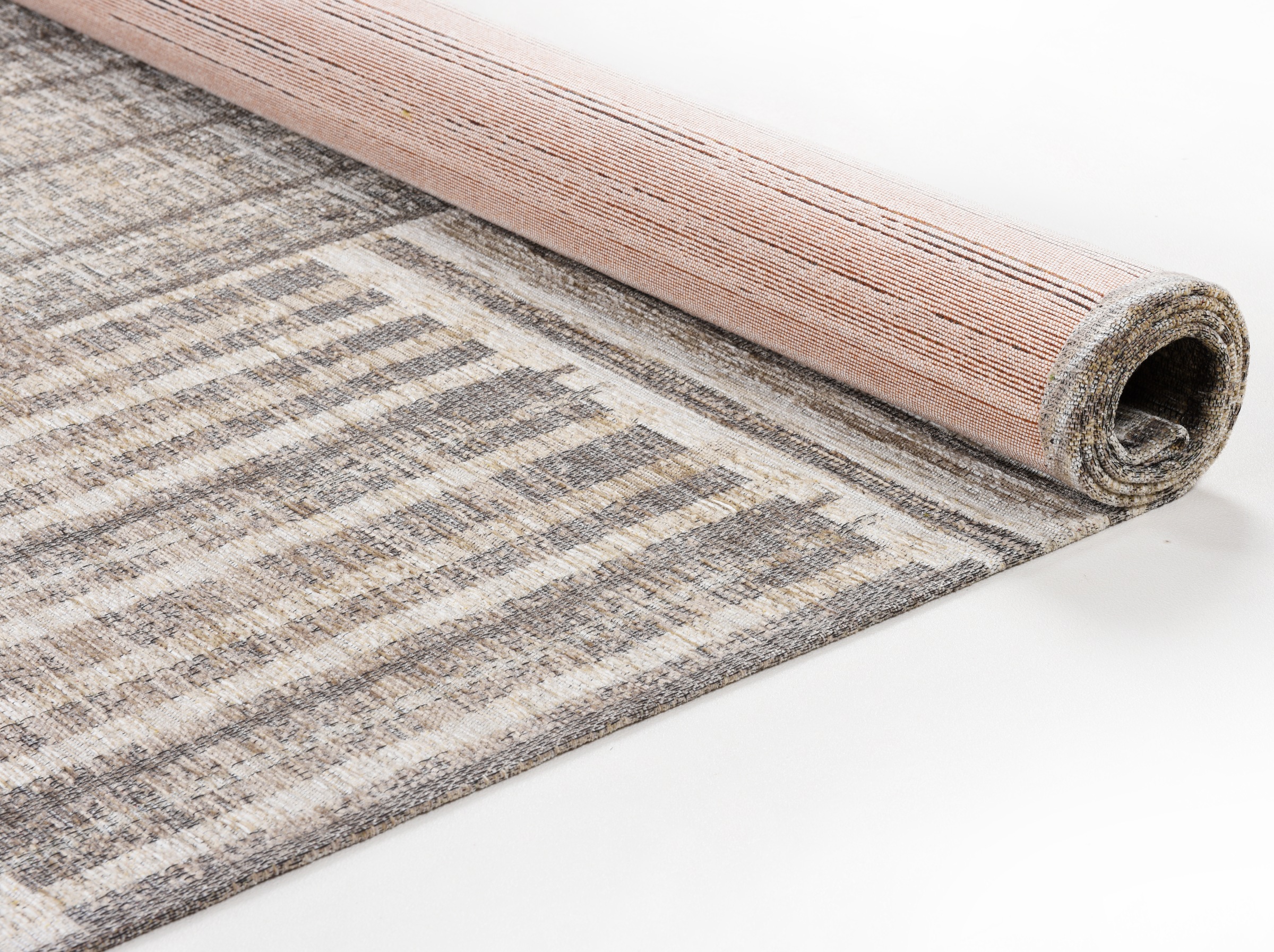 TOM TAILOR Teppich »Stripy Pat«, rechteckig, 5 mm Höhe, Flachgewebe, modernes Patchworkdesign, gestreift, Chenille, Wohnzimmer