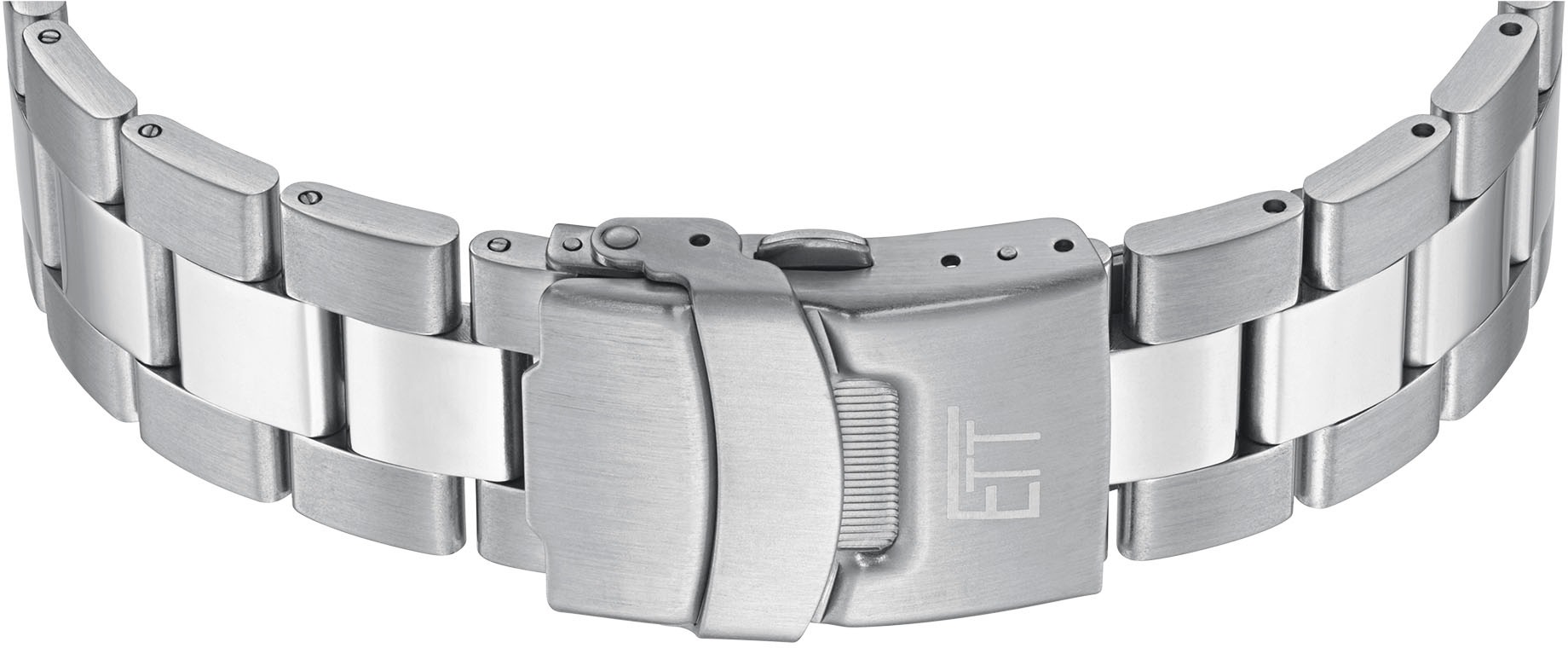 ETT Funkchronograph »Professional«, Armbanduhr, Herrenuhr, Stoppfunktion, Datum, Solar, Edelstahlarmband
