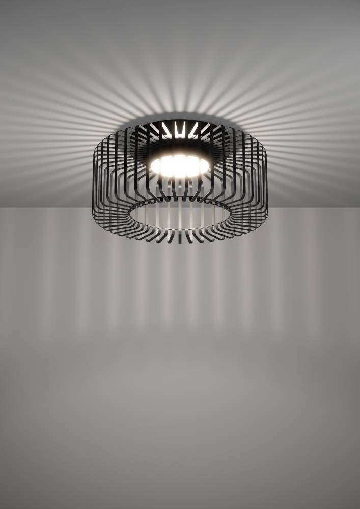 EGLO Deckenleuchte »GINESTRONE-Z Deckenlampe schwarz, ZigBee 3.0, Timer, Disco-Modus«, 1 flammig, Leuchtmittel LED-Modul | LED fest integriert, App / Sprachsteuerung Alexa, ‎22 x 45 x 45 cm, exkl. Fernbedienung