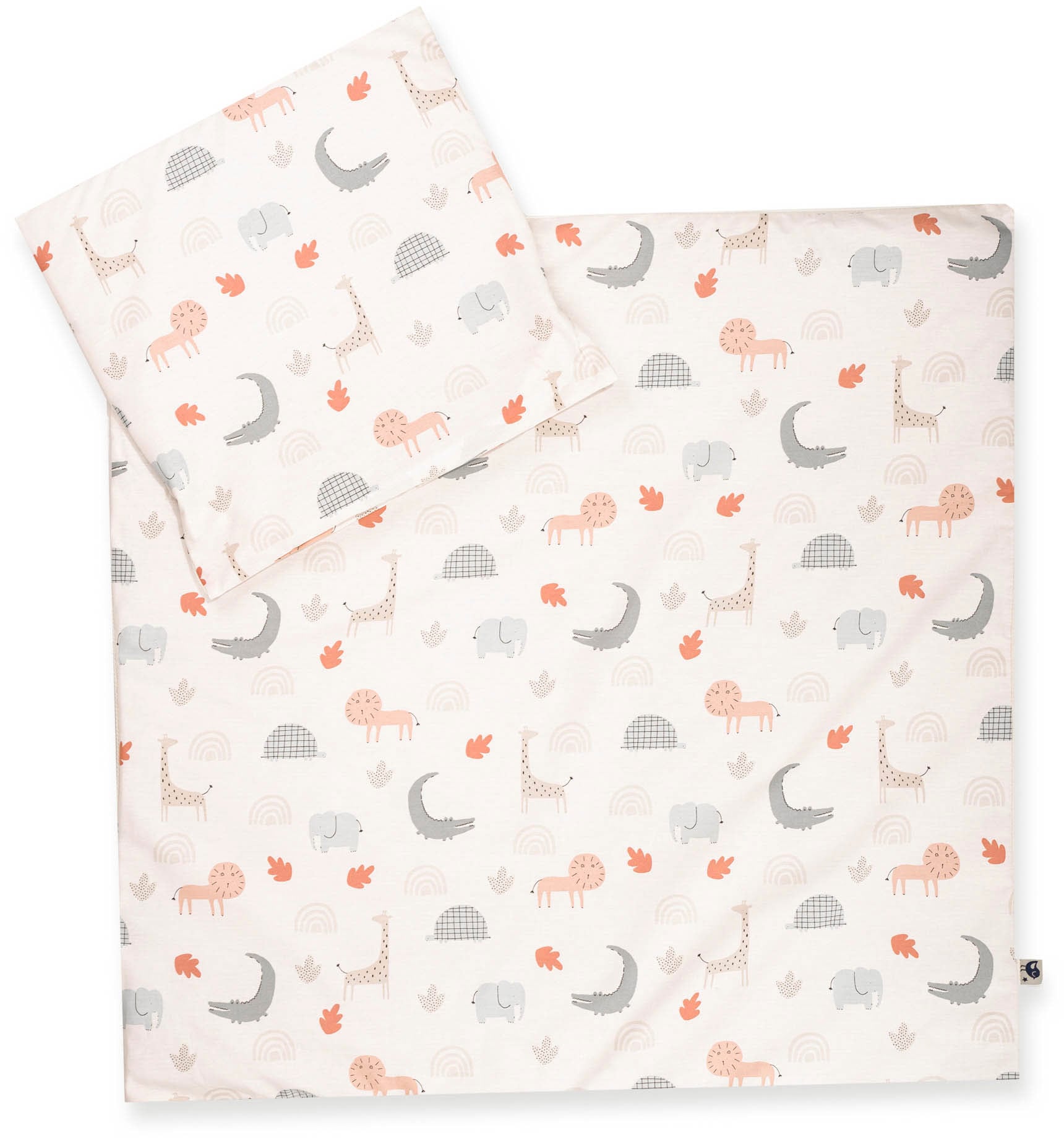 Kinderbettwäsche JULIUS ZÖLLNER Baby- und Kinderbettwäsche aus 100% Bio-Baumwolle, bunt (wild friends), B/L: 80cm x 80cm, 1 Stk., 1 Stk., Linon, B/L: 35cm x 40cm, 2 Stk.