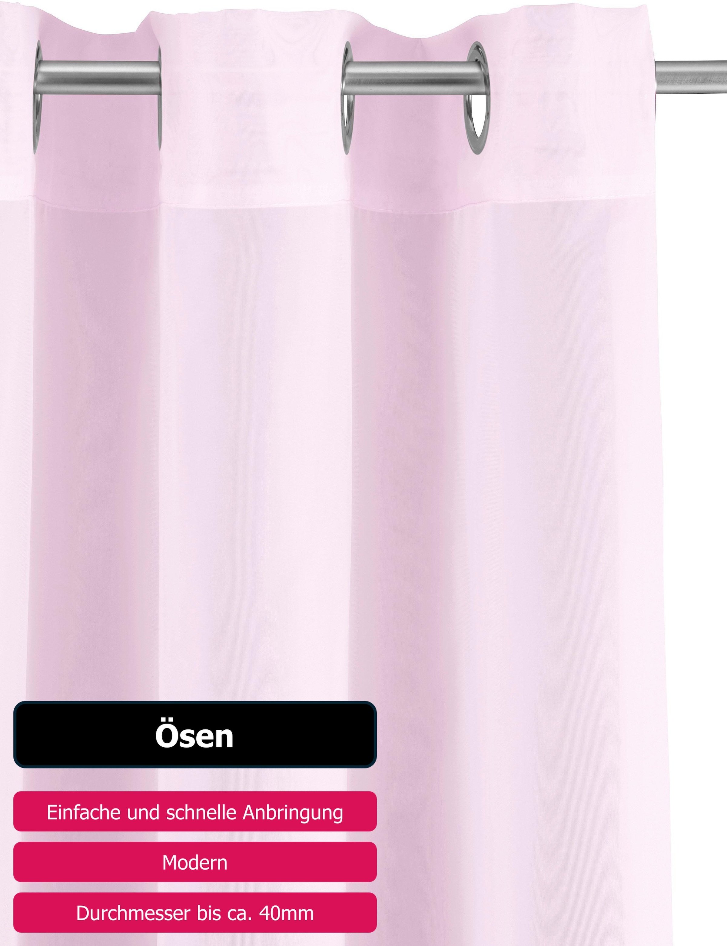 my home Gardine »XANA mit Ösen, Kräuselband oder Schlaufen«, (1 St.), Bestseller, einfarbig, 1 bzw. 2 Schals, pflegeleicht, Schal