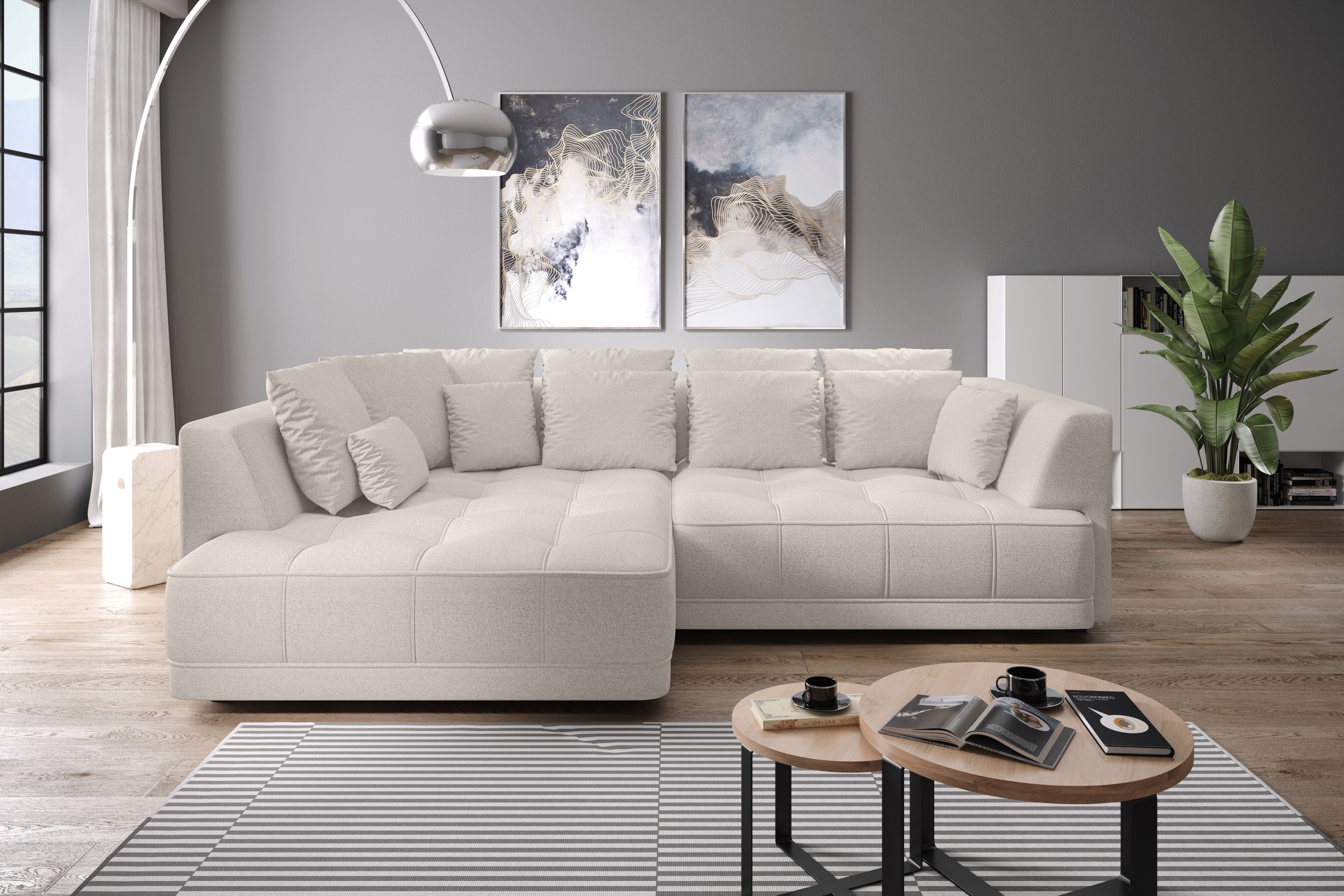 WERK2 Ecksofa »Tiga, Komfortsofa mit elekt. Auszugsfunktion, bequem, L-Form günstig online kaufen