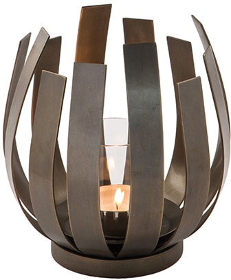 Fink Windlicht »ORFEA«, (1 St.), aus Edelstahl inkl. Glaszylinder,  verspielt und gradlinig auf Raten kaufen