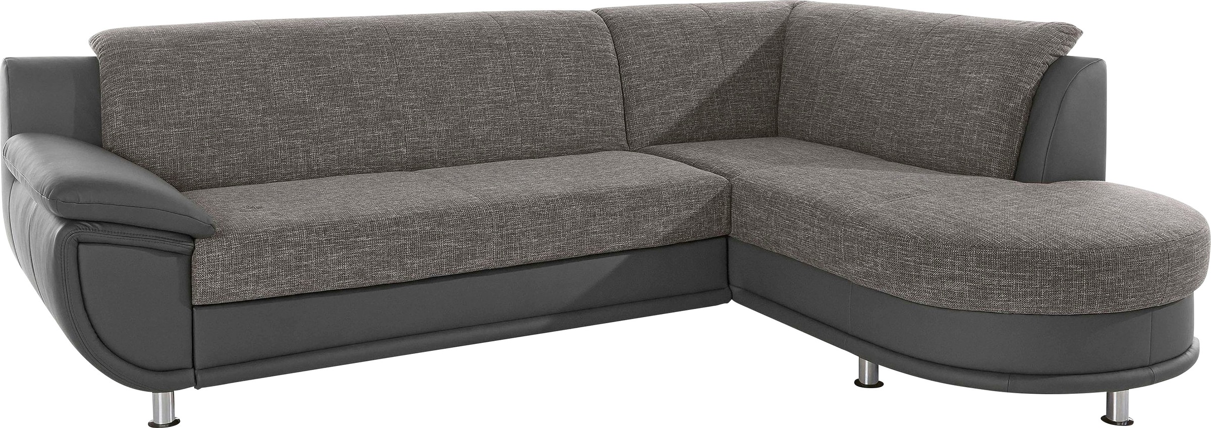 TRENDMANUFAKTUR Ecksofa »Rondo 3, zeitlos und bequem, Materialmix, breite Armlehnen, L-Form«, wahlweise mit Federkern für mehr Komfort, wahlweise mit Bettfunktion