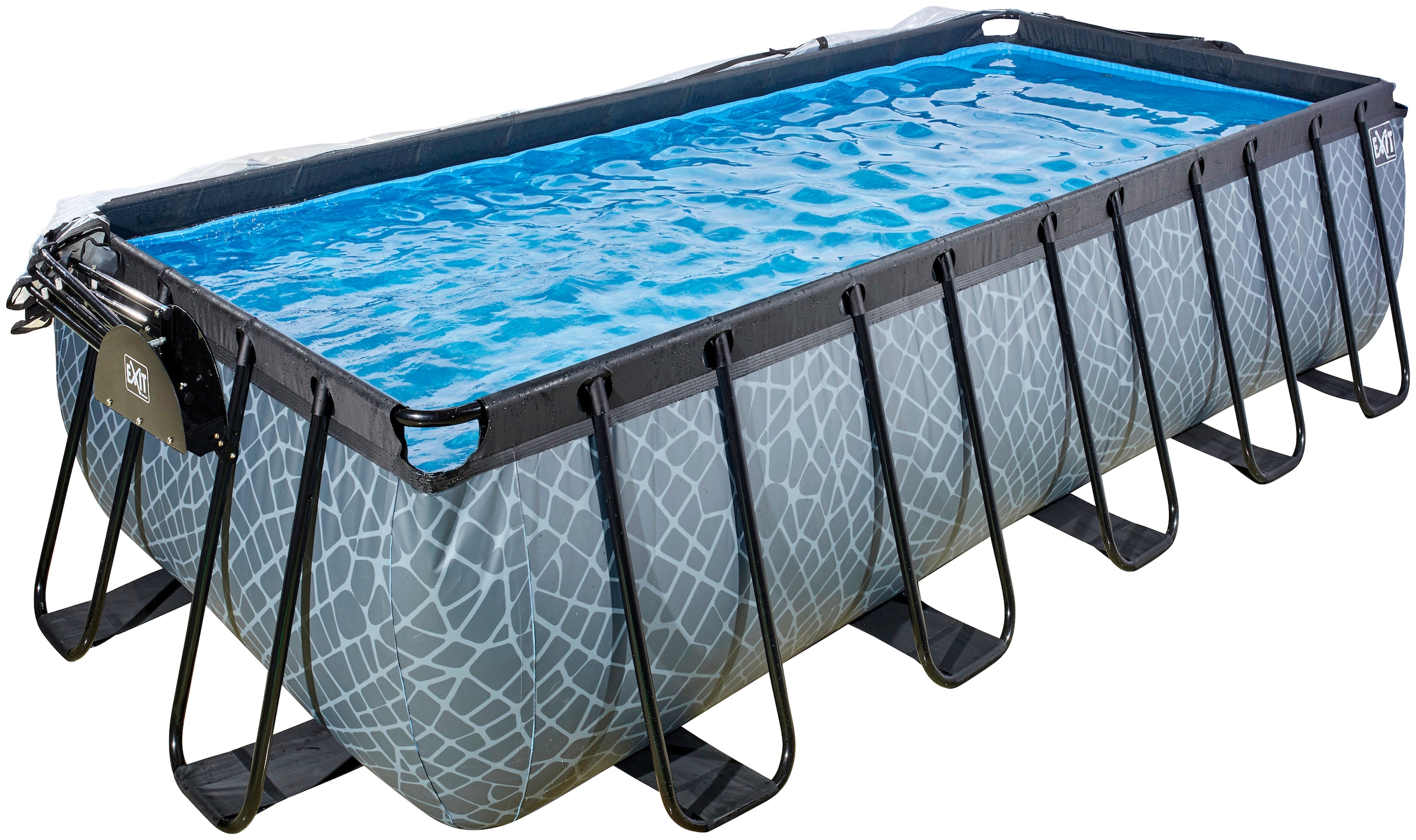 EXIT Framepool »inkl. multifunktionaler Poolabdeckung«, (Set, 4 tlg.), BxLxH: 250x540x122 cm, mit Sandfilterpumpe & Sicherheitsleiter