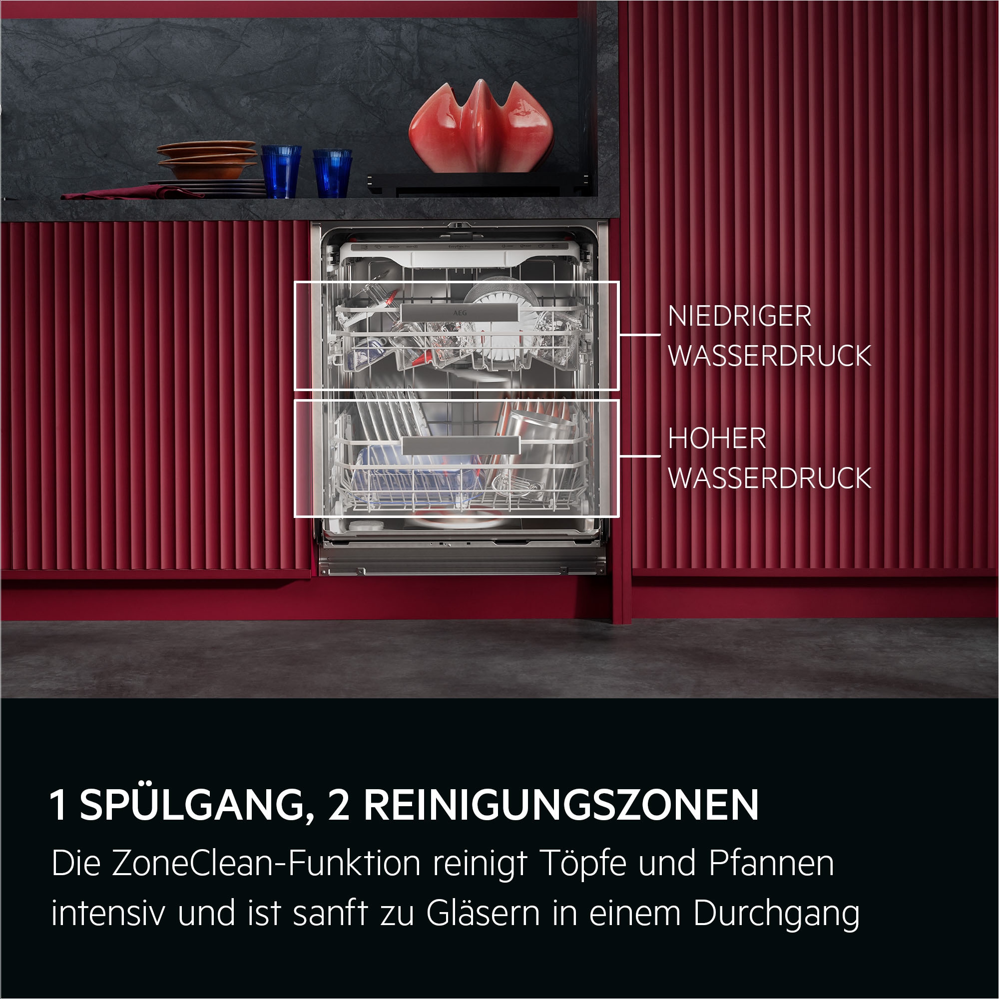 AEG vollintegrierbarer Geschirrspüler »GI9200X2TC« 8,4 l 14 tlg. Maßgedecke Leise Spülmaschine 38 dB kraftvoll gegen Eingebranntes EEK A-10 %