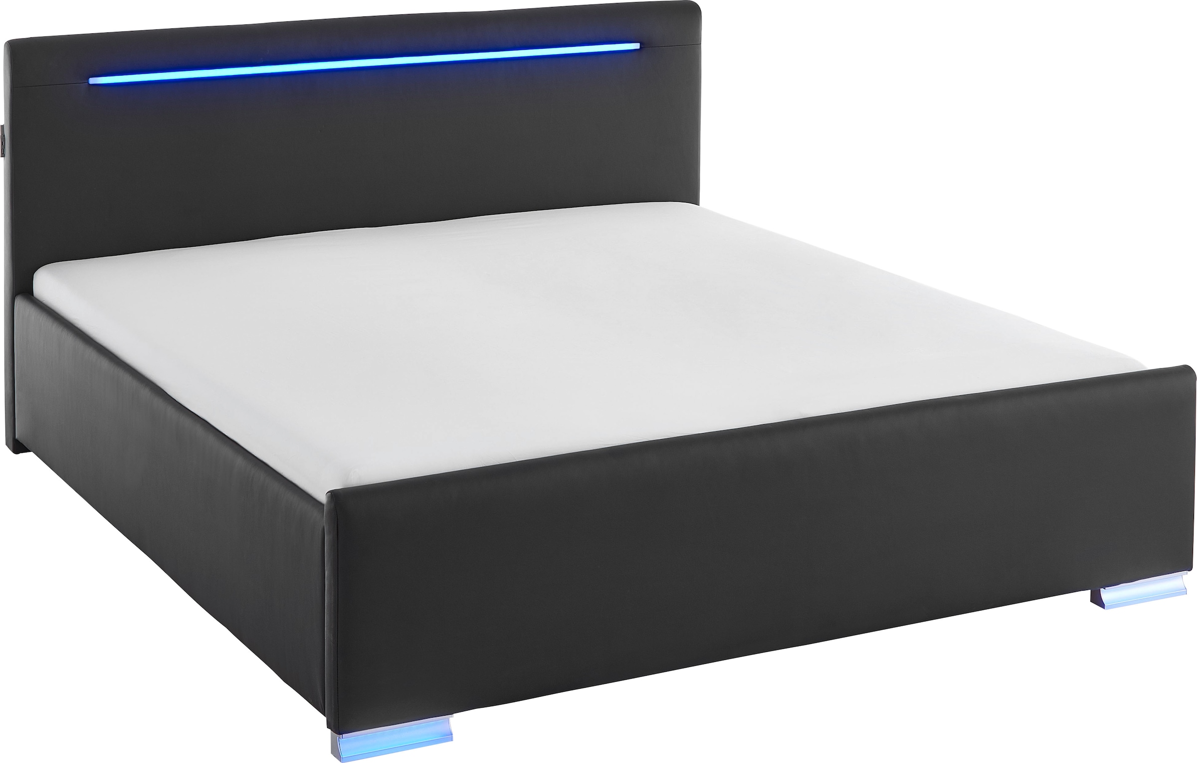 meise.möbel Polsterbett »Las Vegas III mit LED-Beleuchtung und USB-Anschluss«, erhältlich in den Breiten 140 & 180cm