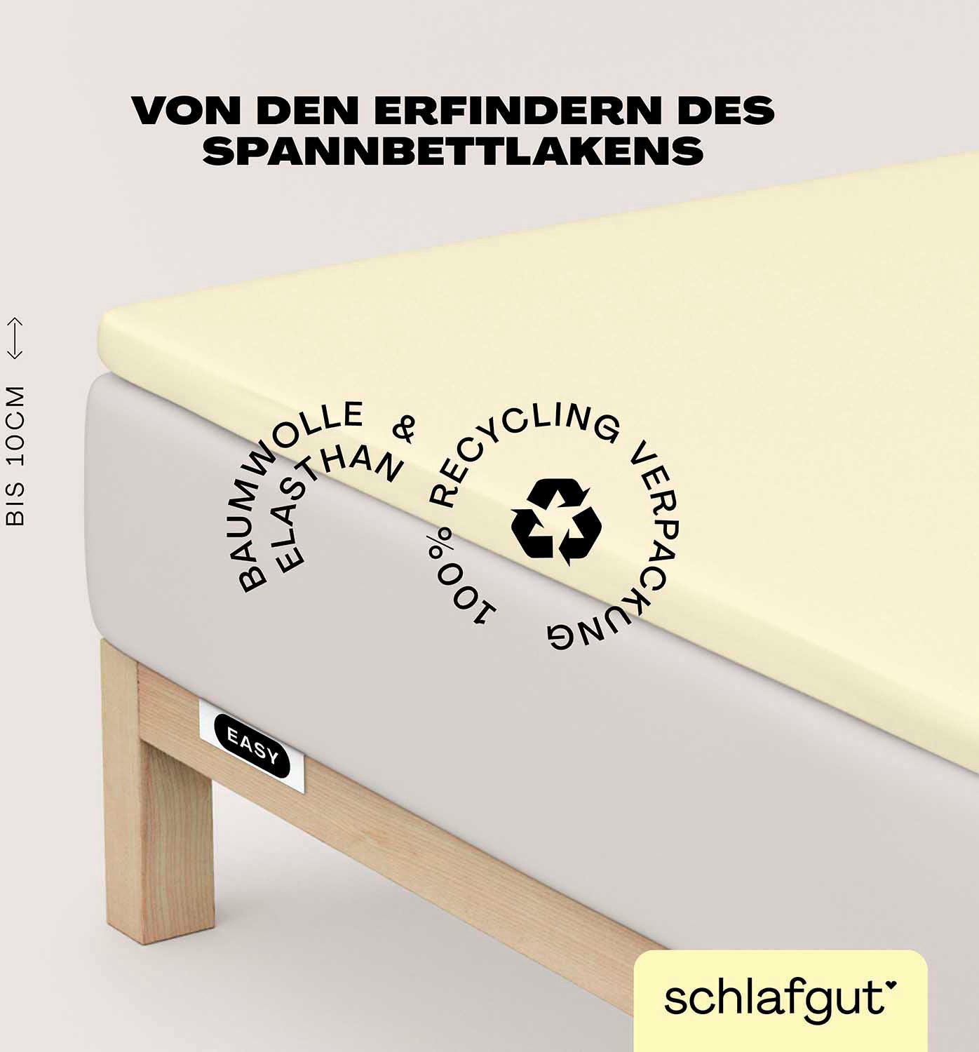 Schlafgut Spannbettlaken »EASY Jersey Elasthan Topper«, MADE IN GREEN by OEKO-TEX®