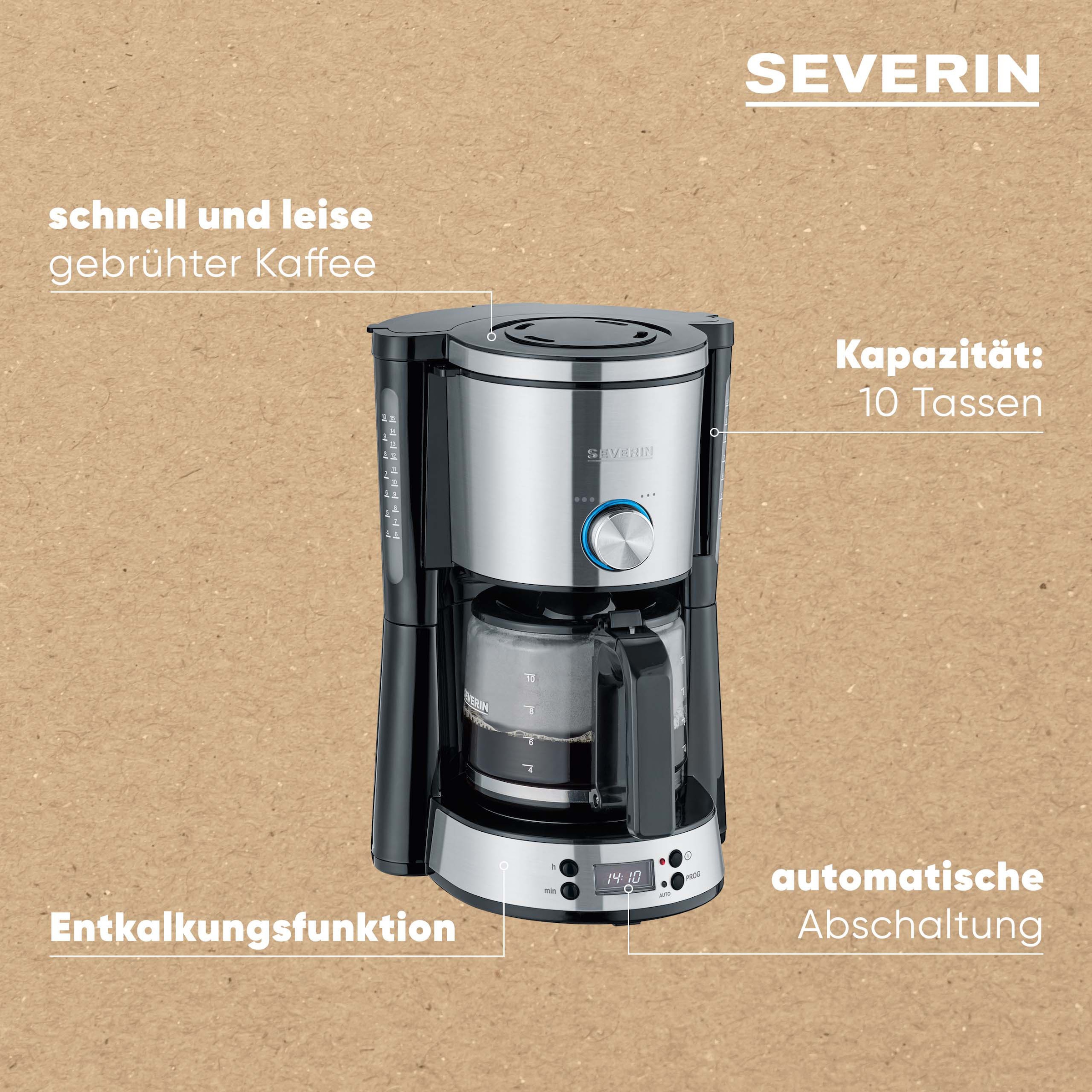 Severin Filterkaffeemaschine »KA 4826« 1,25 l Kaffeekanne 1x4