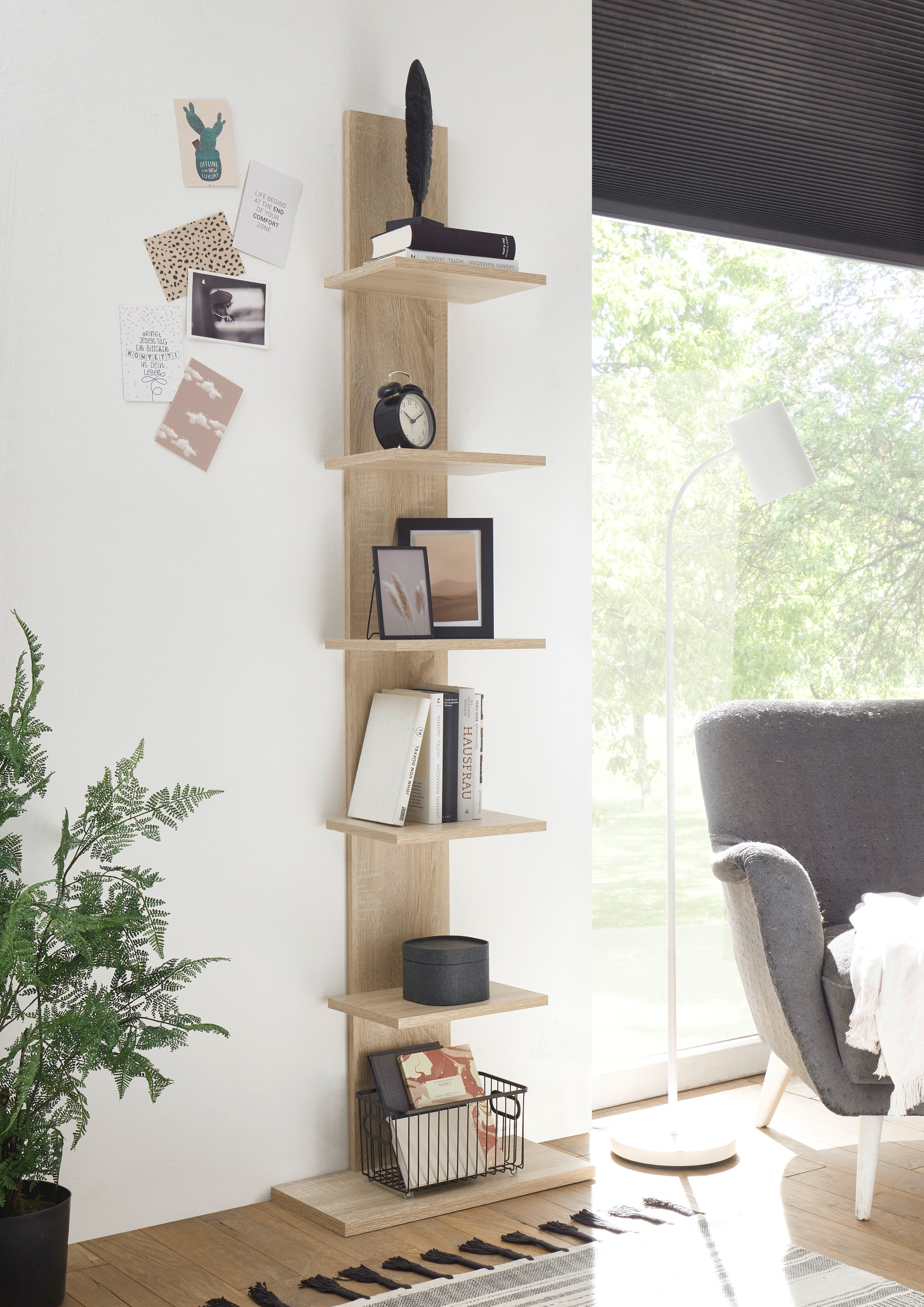 BEGA OFFICE Bücherregal »Wall«, mit 6 Abstellflächen, 50x180 cm günstig online kaufen