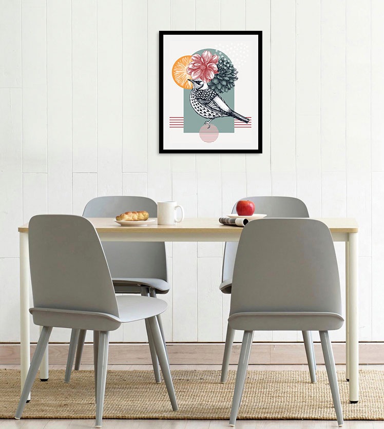 queence Bild »Bunter Vogel«, Vögel-Vogelbilder-Blumen-Blumenbilder-Abstrakt günstig online kaufen