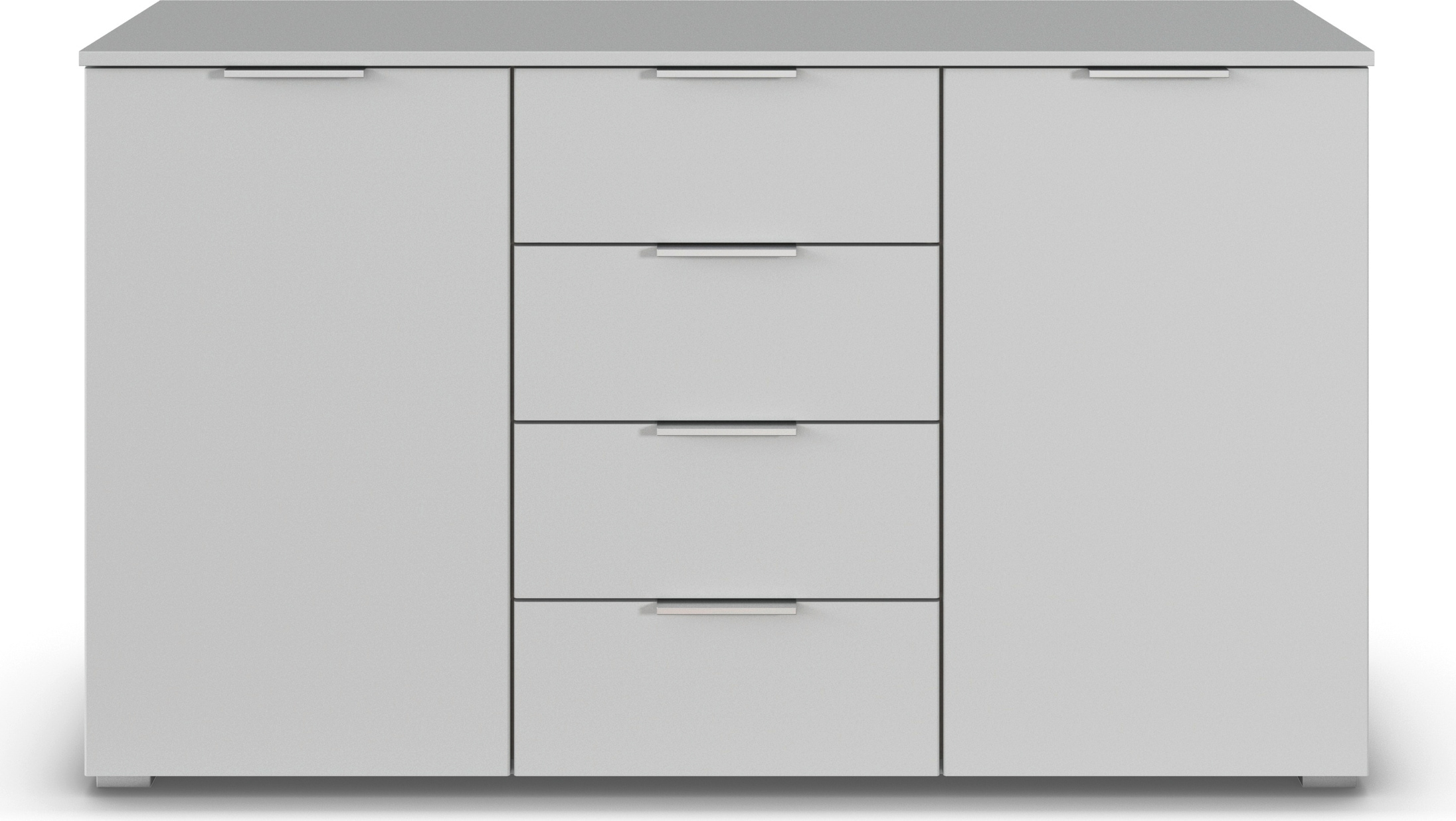 rauch Kombikommode »Sideboard Schubladenkommode AGORDO mit Dekor- oder Hochglanzfront«, (in zwei Griff-Farben), mit 4 Schubkästen und 2 Türen sowie Metallgriffen MADE IN GERMANY