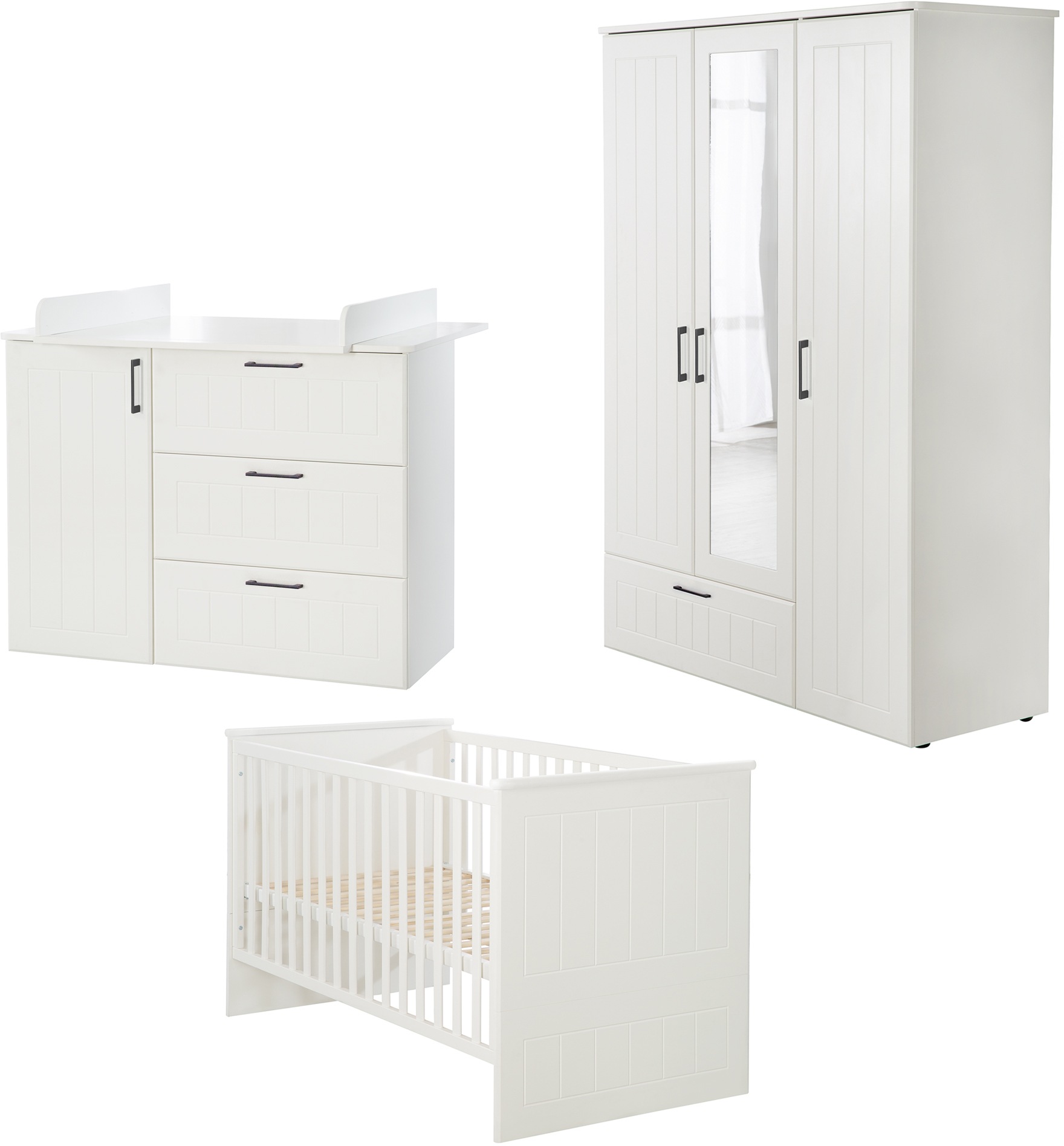 roba® Babyzimmer-Komplettset »Sylt«, (Set, 3 tlg., Gitterbett, Schrank, Wic günstig online kaufen