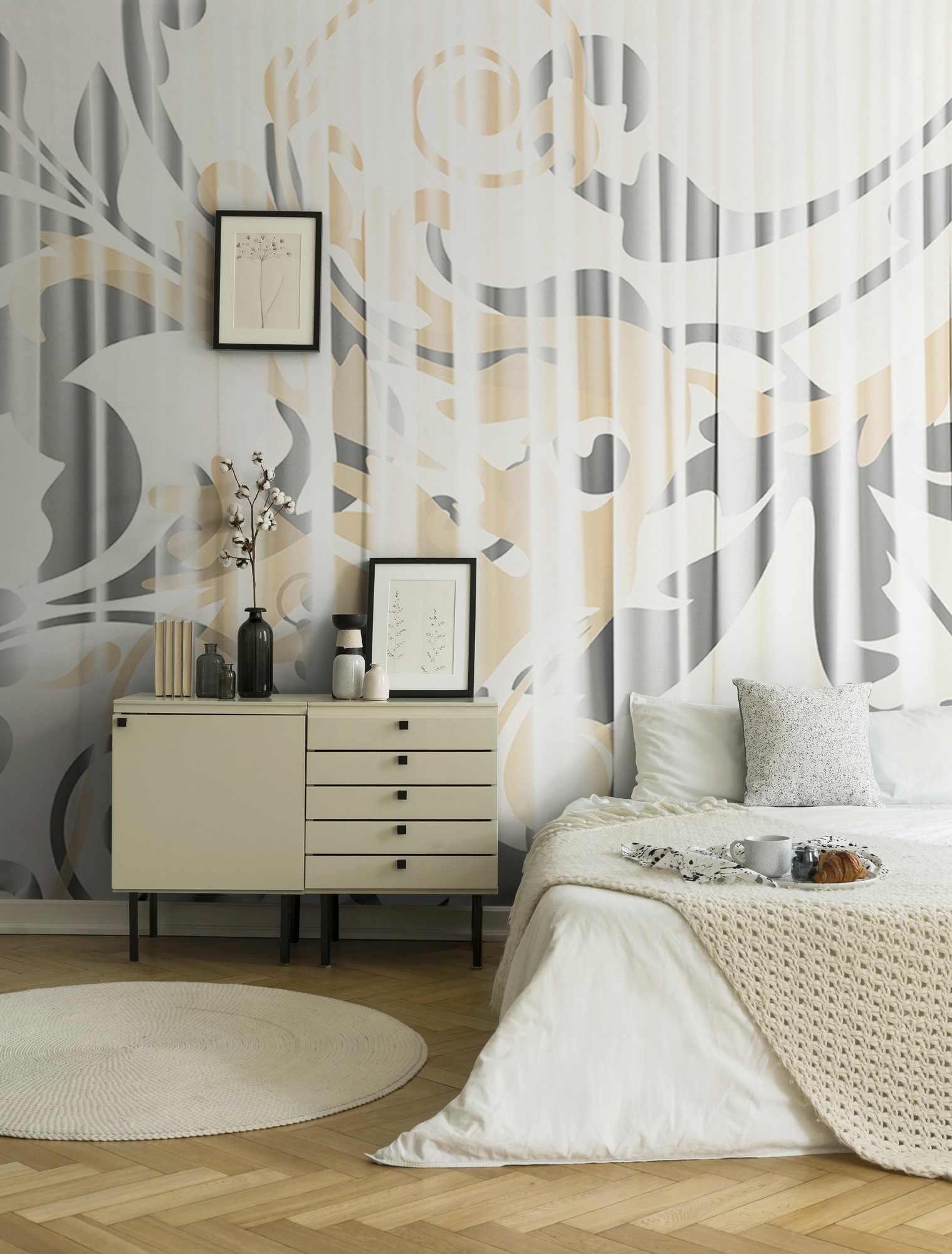 Architects Paper Fototapete »Atelier 47 Curtain White 1« 3D-Optik   floral günstig online kaufen