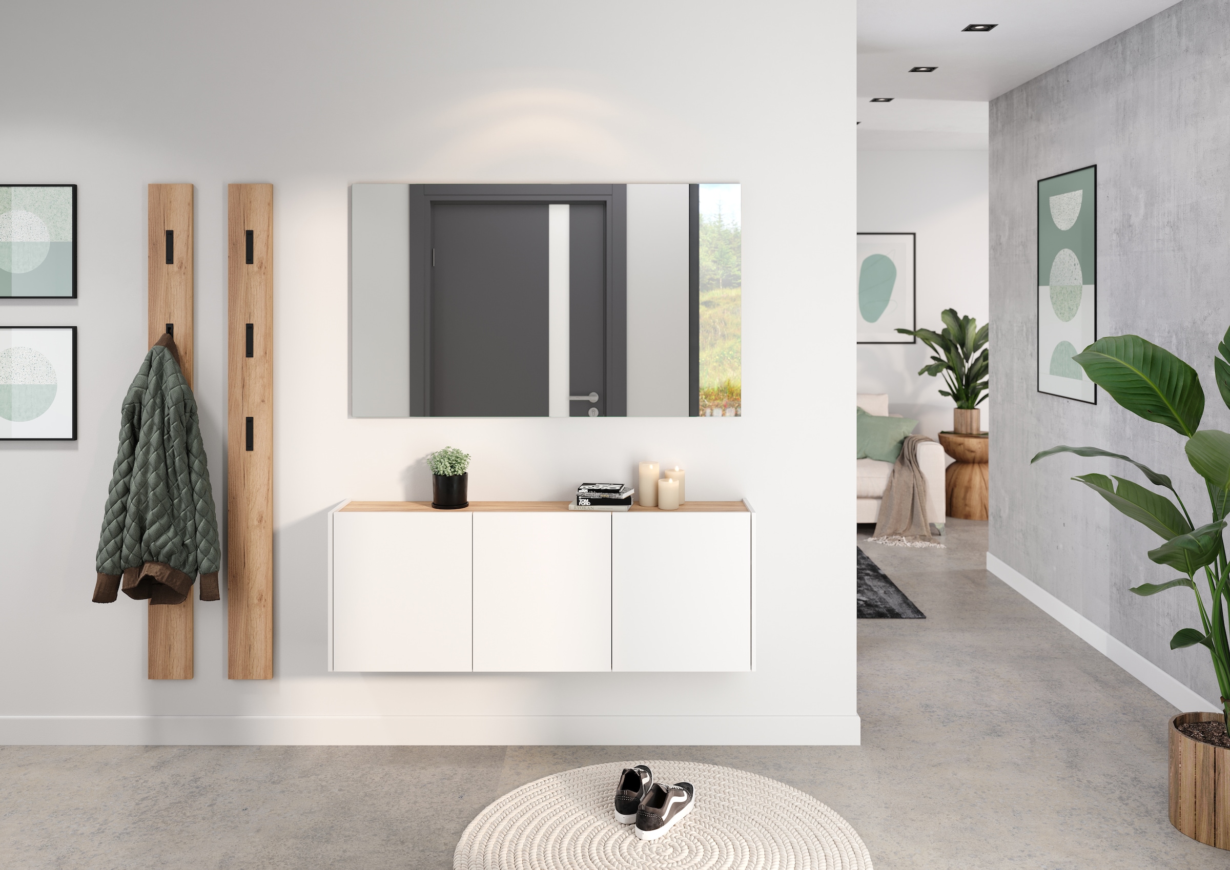 GERMANIA Mehrzweckschrank »Libbiano, Schuhschrank«, ideal für schmale Flure, Breite 138 cm, in 2 verschiedenen Höhen