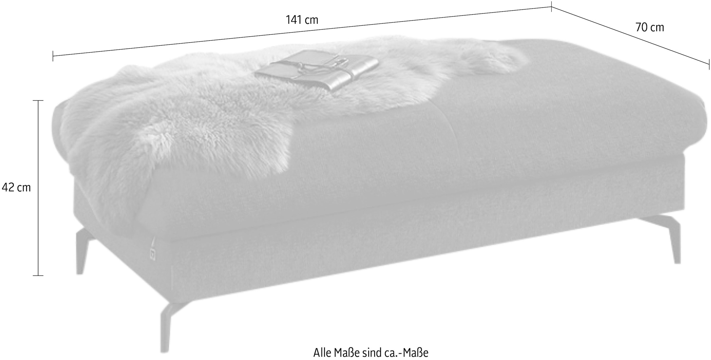 W.SCHILLIG Polsterhocker »piedroo« Füße in Chrom glänzend