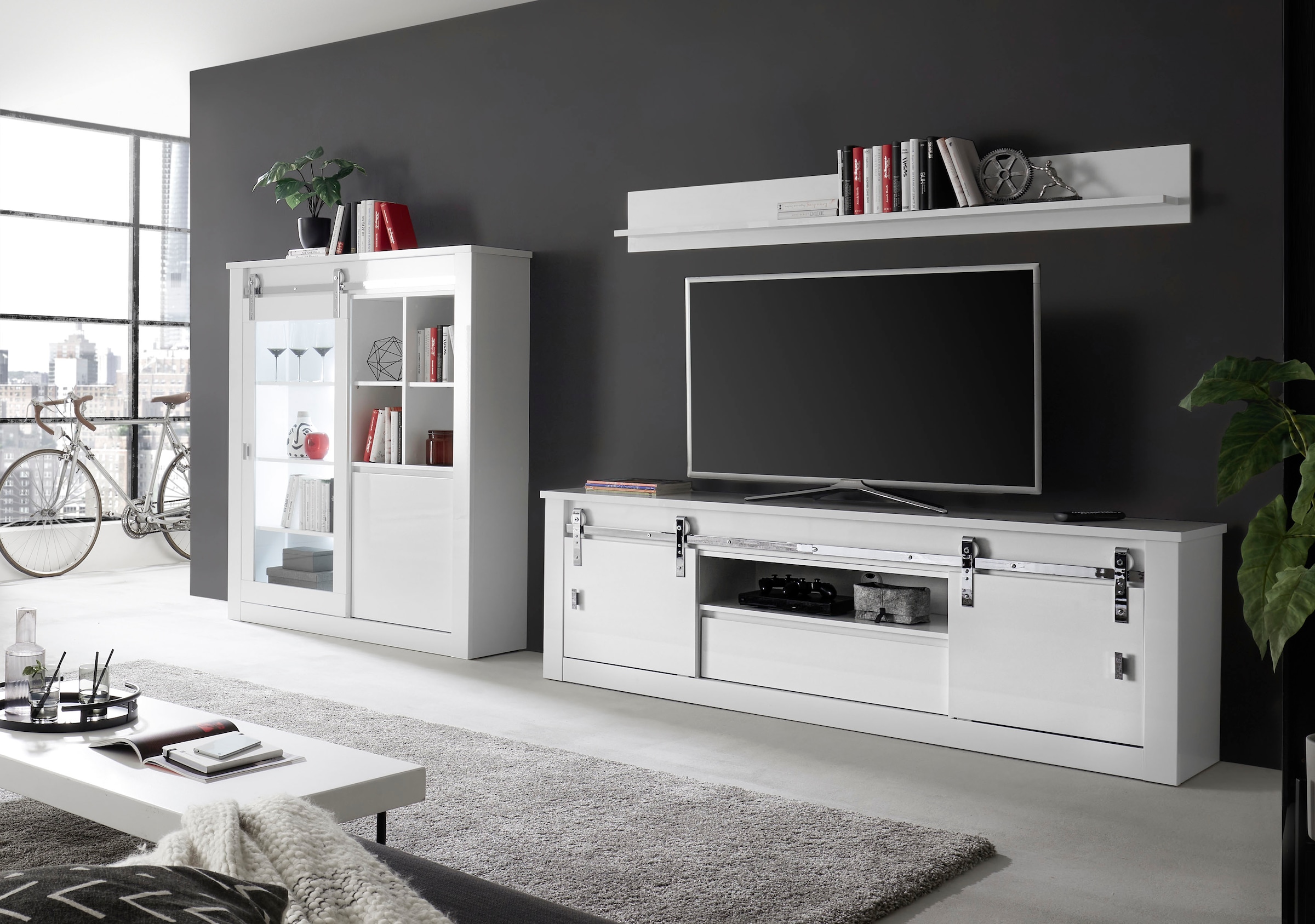 Home affaire Wandboard »Daytona, modernes Wandregal, Wandhalter mit Ablagefläche, 183 cm breit«