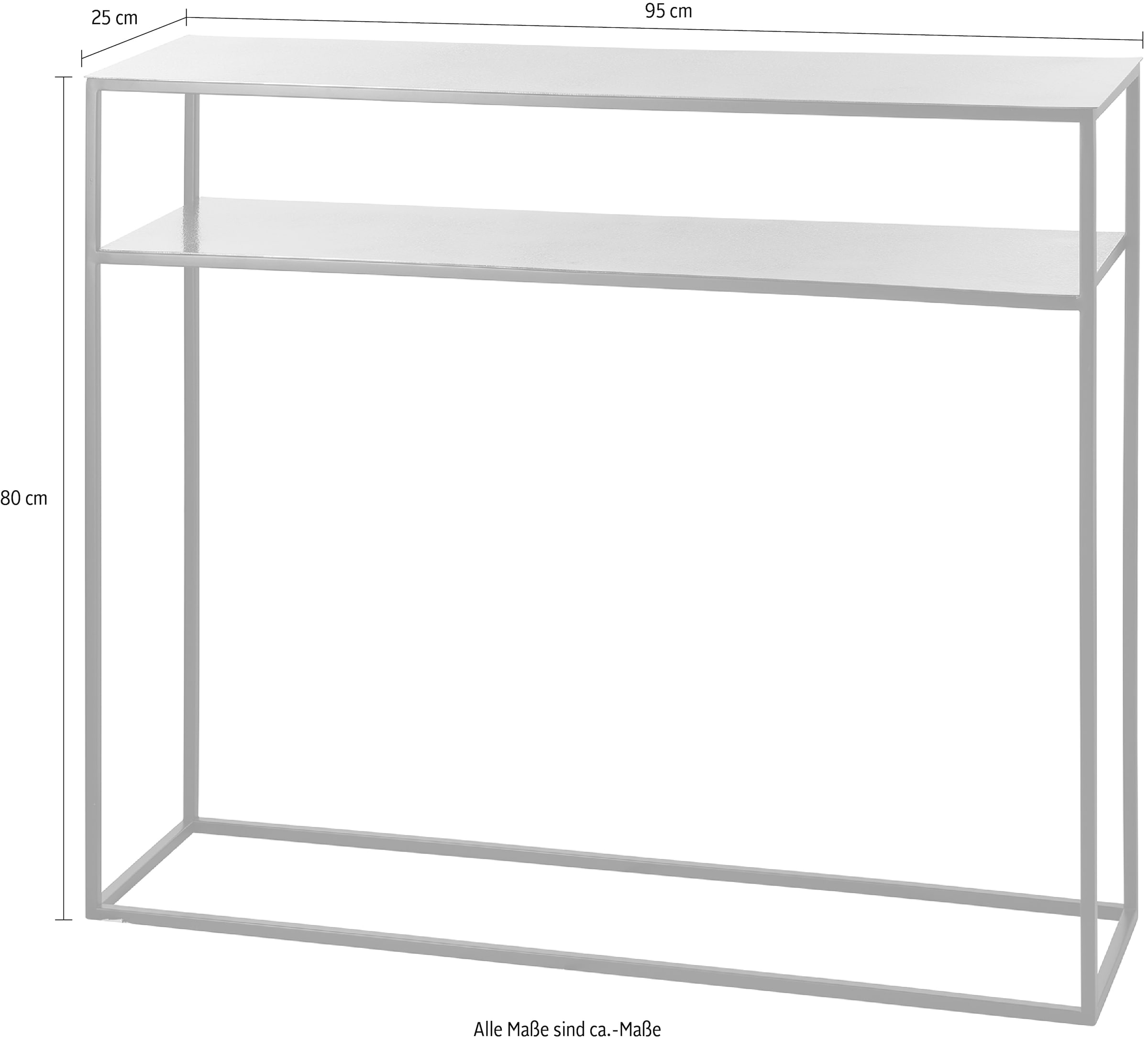 Fink Konsolentisch »Philipe«, (1 St.), rechteckig mit einem Ablageboden, 95x25x80