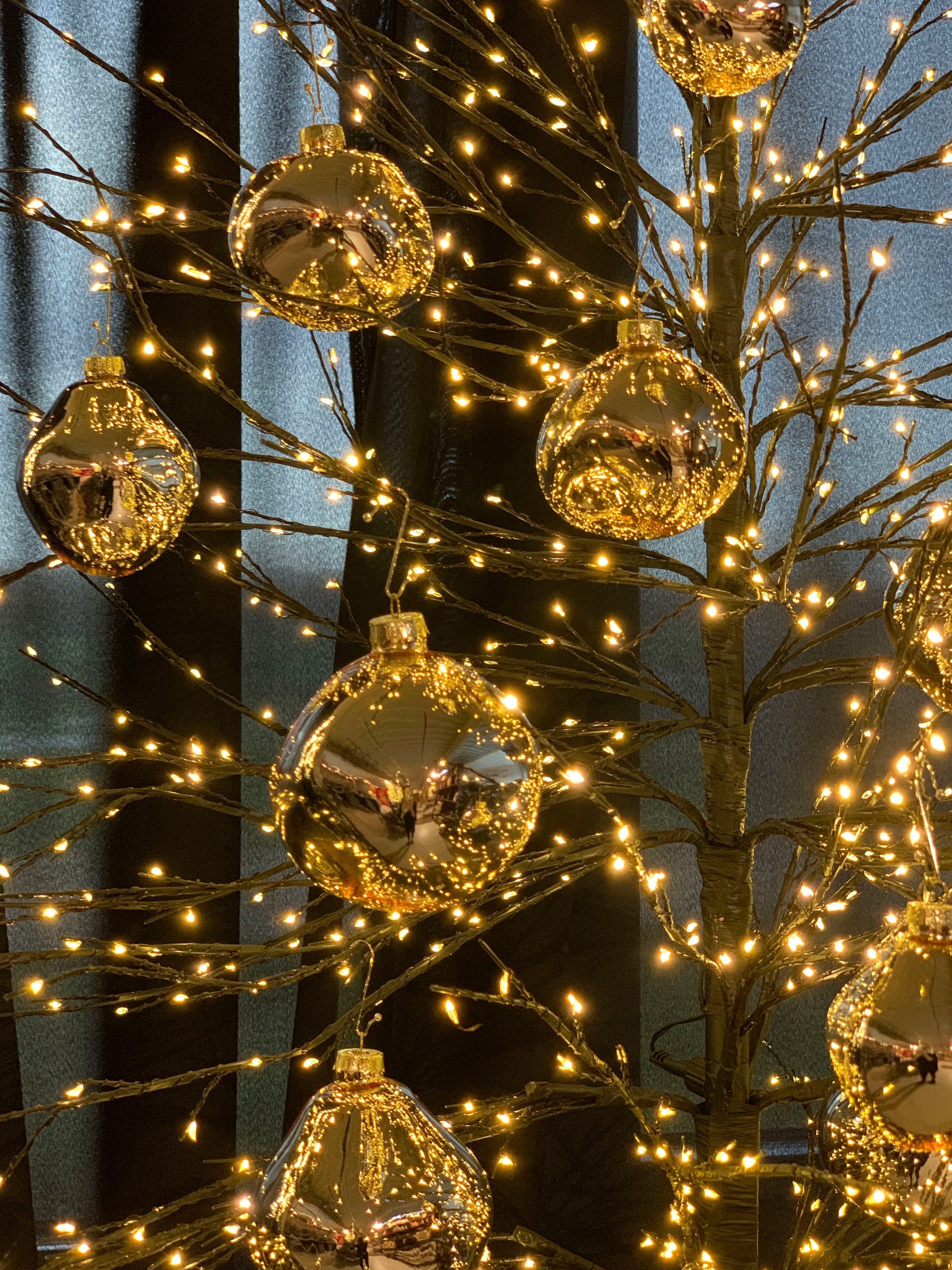 Leonique Weihnachtsbaumkugel »Birdelle glänzend, Weihnachtsdeko, Christbaumschmuck, Christbaumkugeln«, (Set, 3 St.), Baumkugeln in organischer Form, Ø 10 cm, organische Kugeln aus Glas