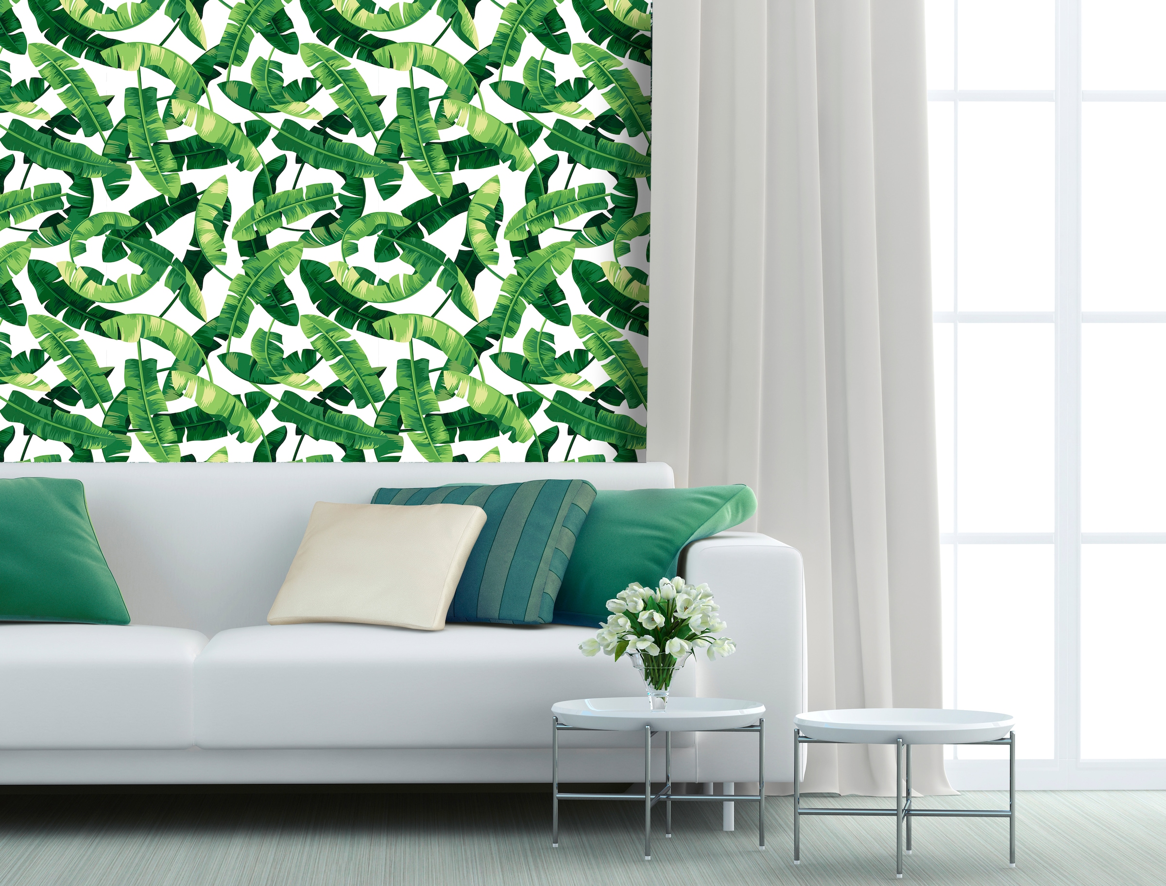 queence Vinyltapete »Oungi« Motiv | bedruckt | botanisch | geblümt | gemustert | natürlich glatt 90x250cm, selbstklebend, kinderleichte Anbringung, , Sticker