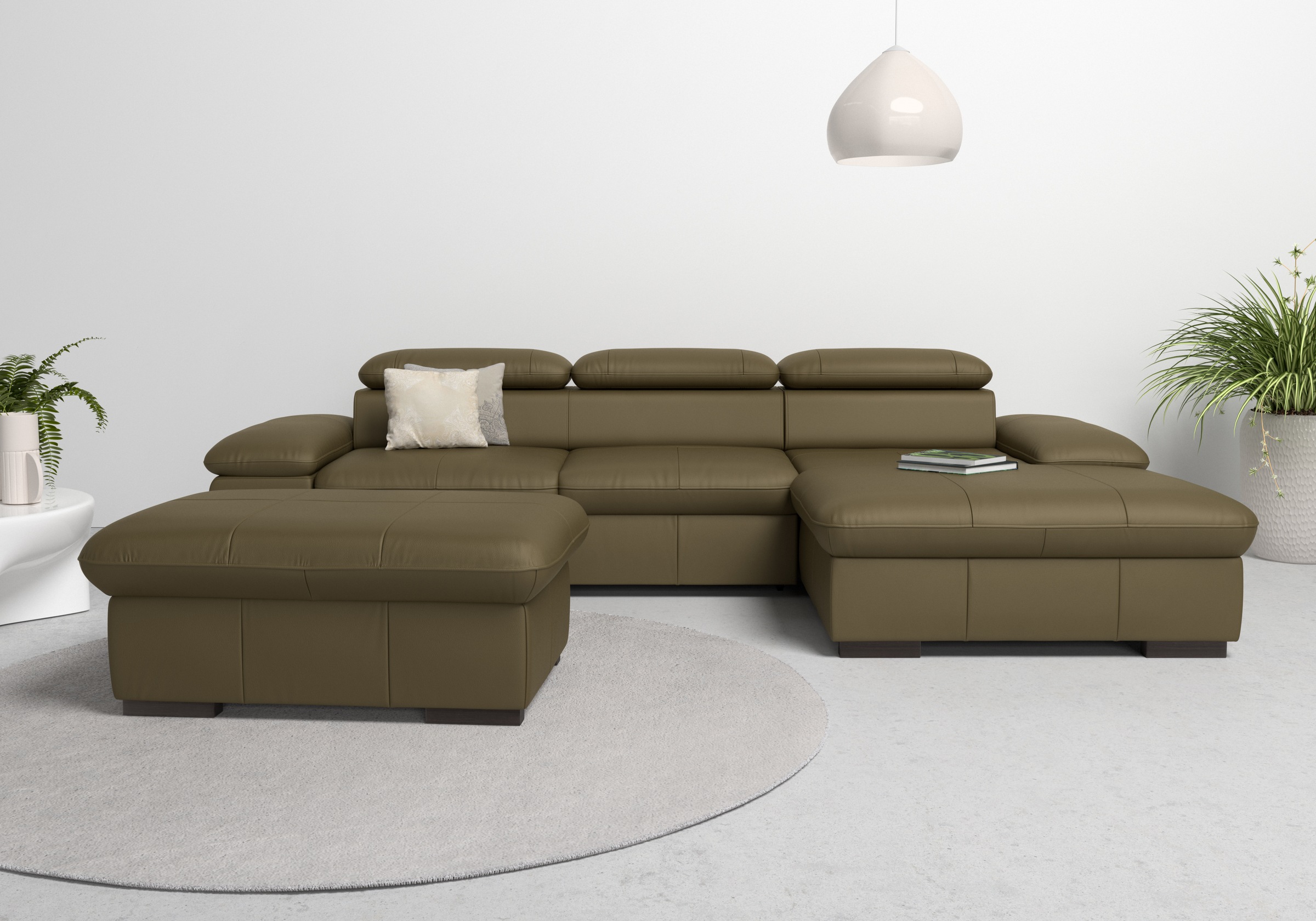 Home affaire Ecksofa »Alberto L-Form«, mit Kopfteilverstellung, wahlweise mit Bettfunktion
