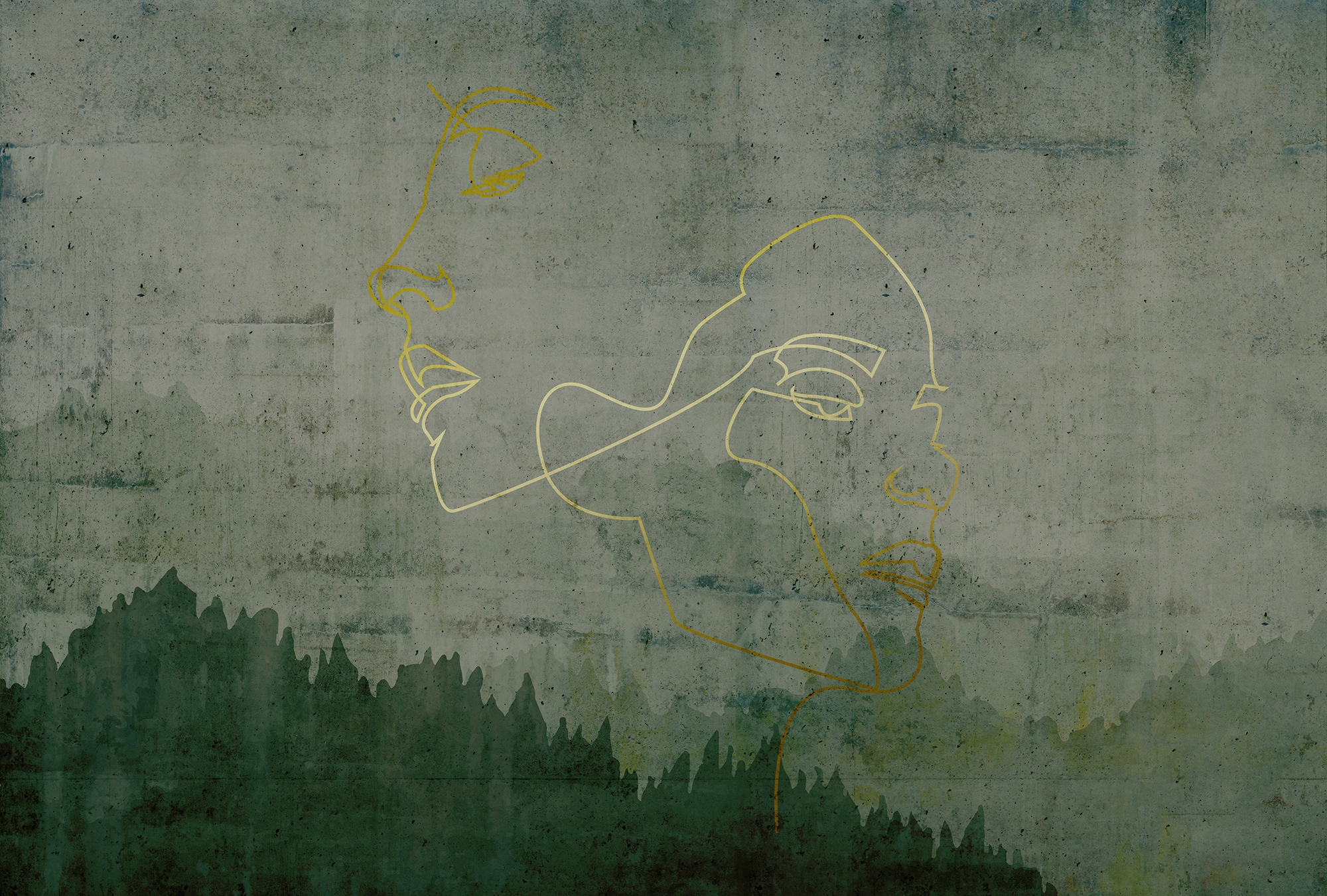 Architects Paper Fototapete »Atelier 47 Golden Outline 4« abstrakt glatt Vl günstig online kaufen