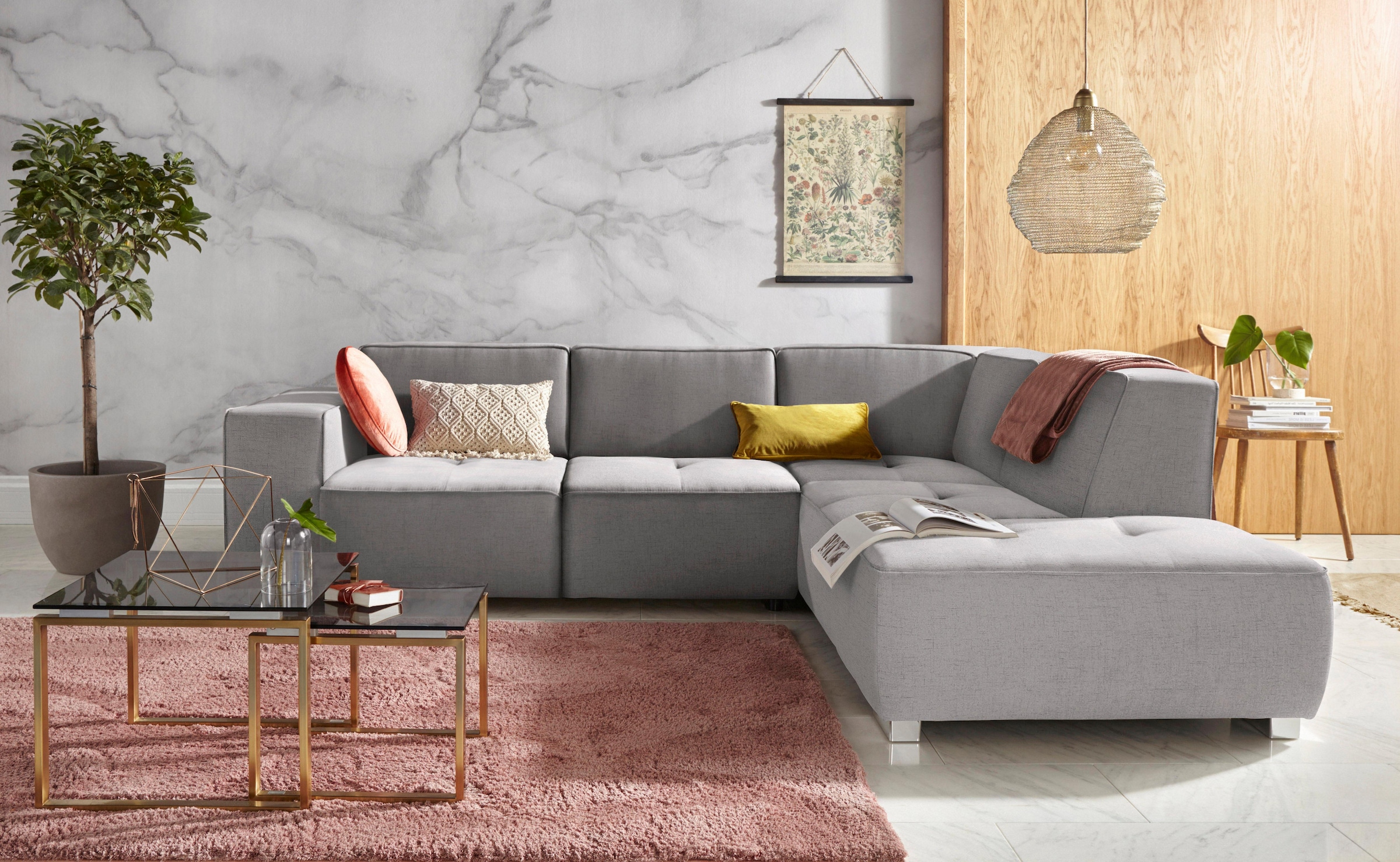 INOSIGN Ecksofa »Sapporo L-Form«, wahlweise Bettfunktion oder Sitztiefenver günstig online kaufen